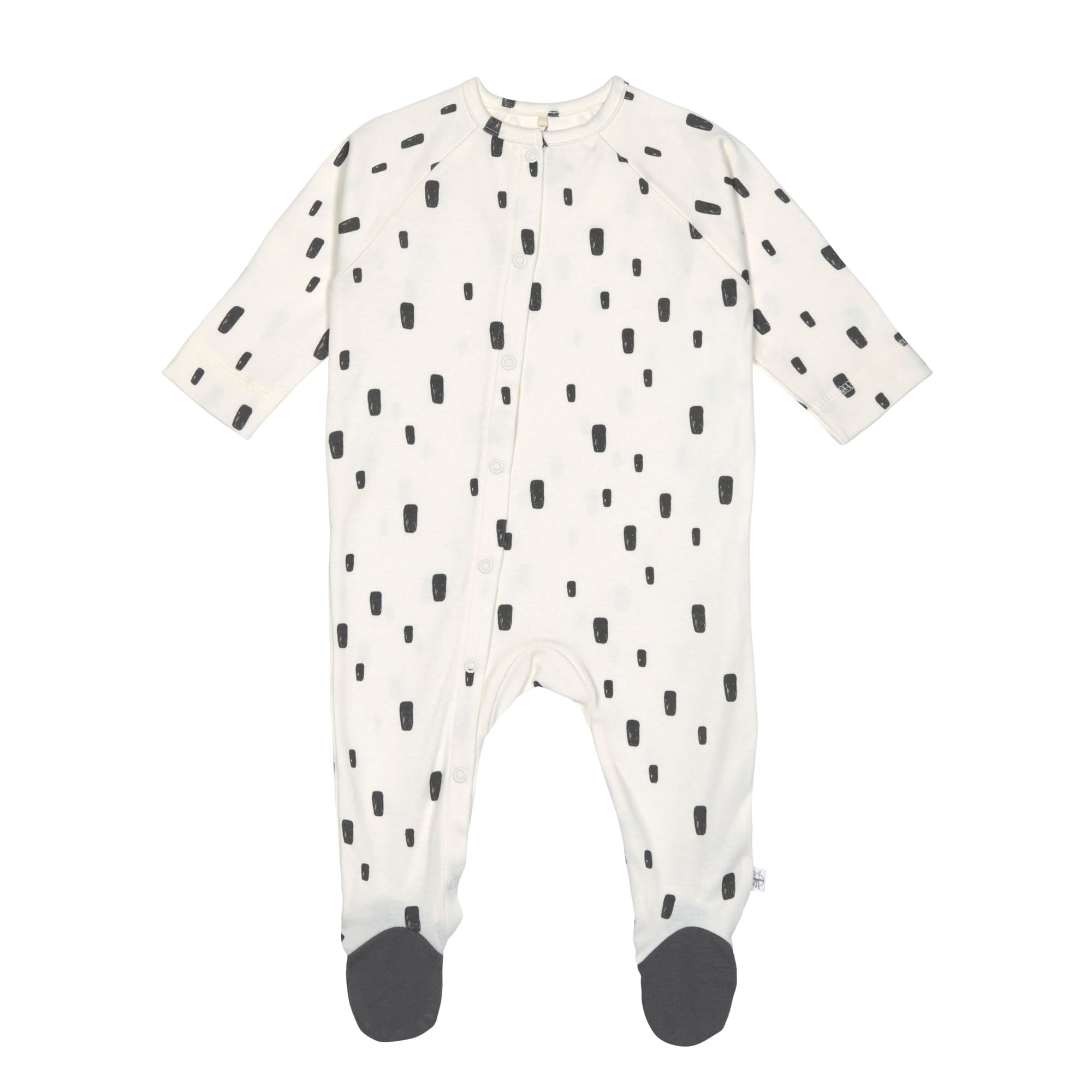 Lässig Pyjama with feet GOTS Bricks milky