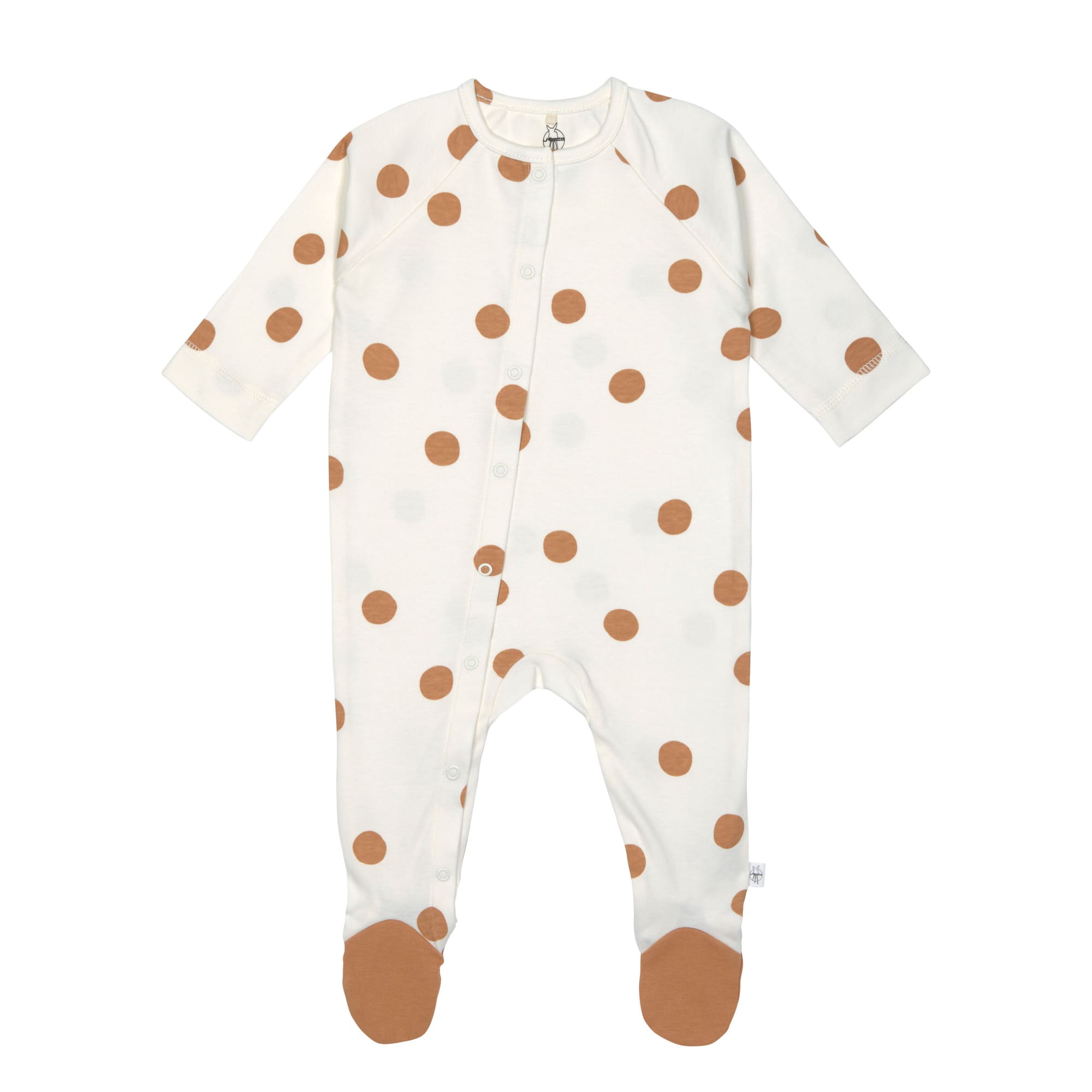 Lässig Pyjama with feet GOTS Big Dots milky