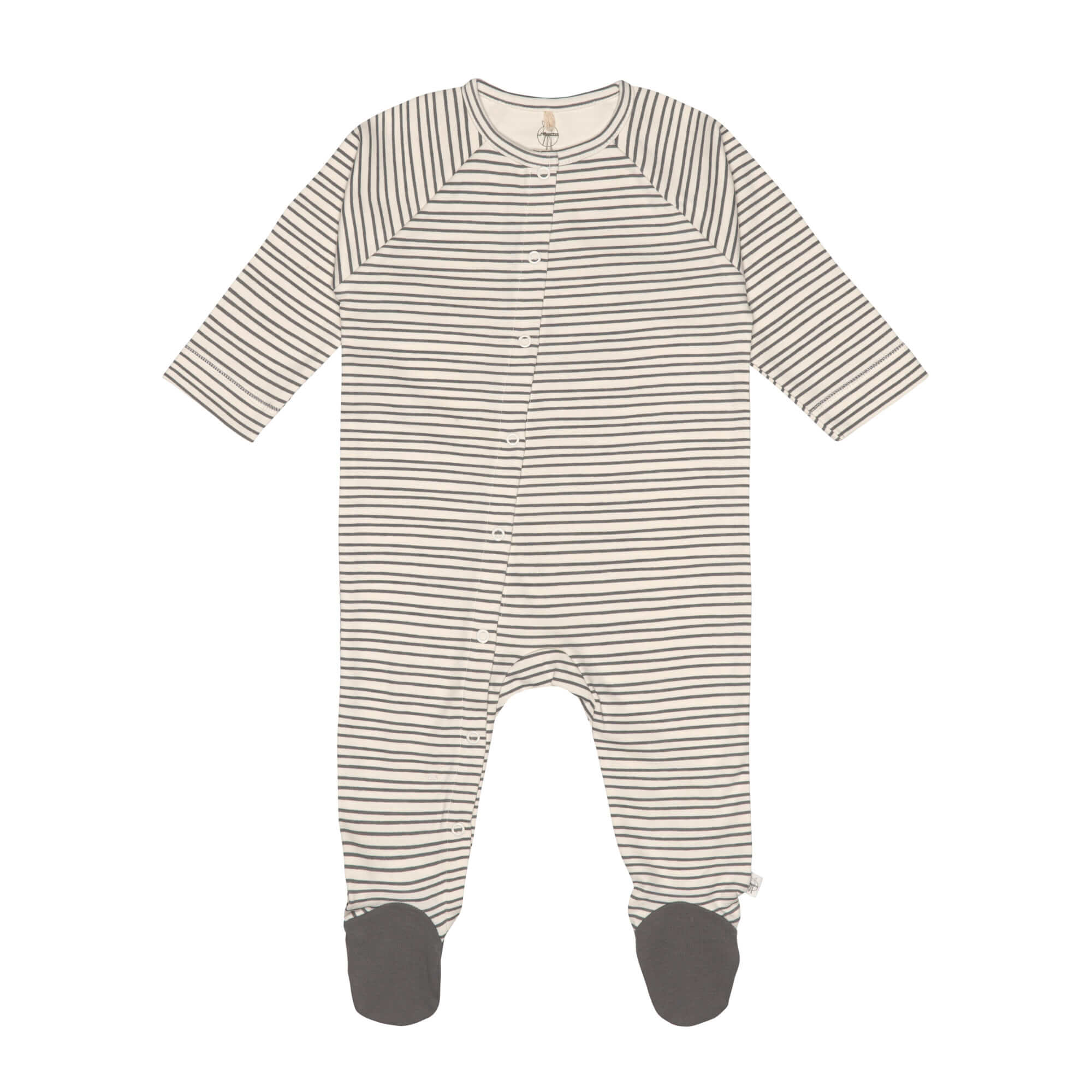 Lässig Pyjama with feet GOTS Striped grey/anthracite