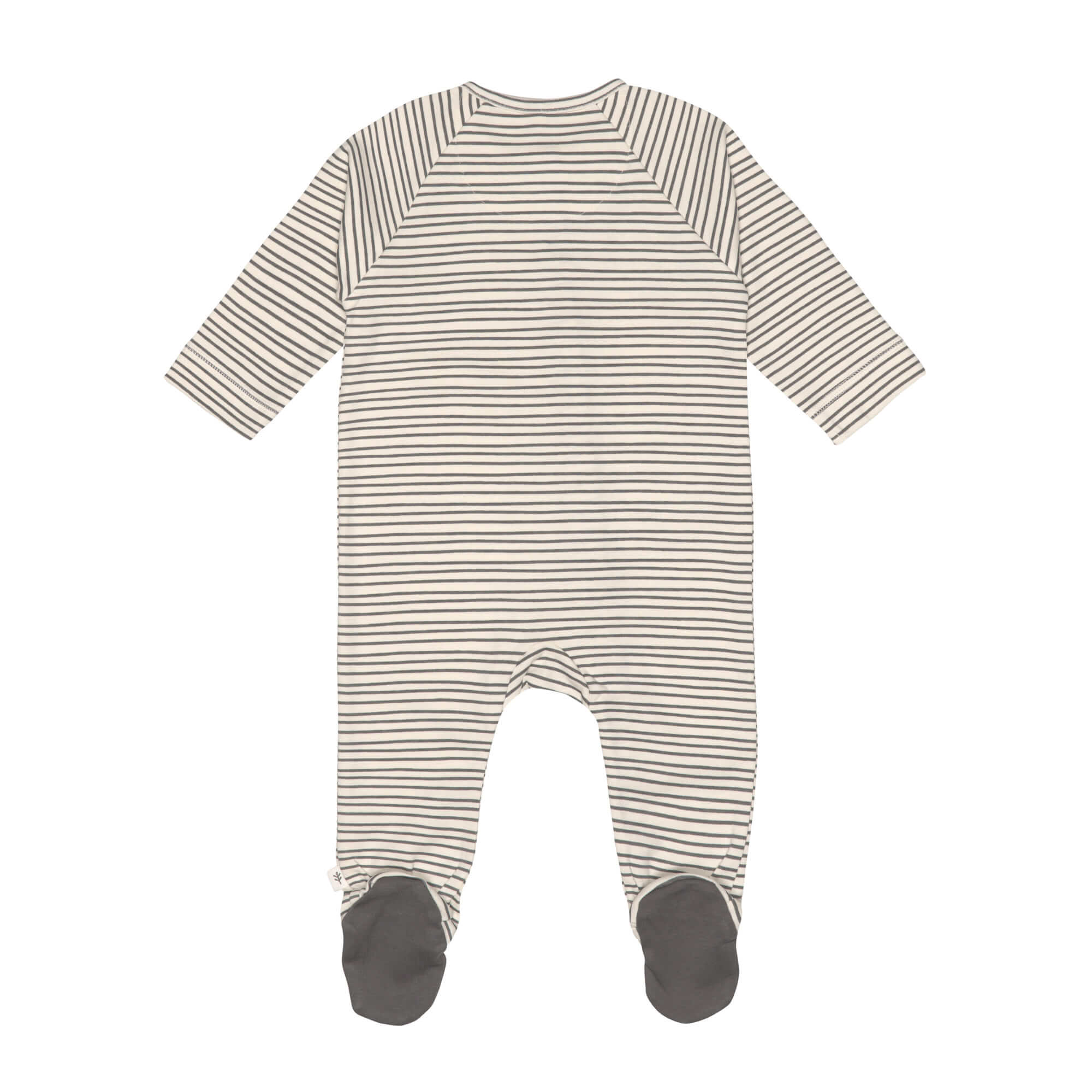 Lässig Pyjama with feet GOTS Striped grey/anthracite - 3