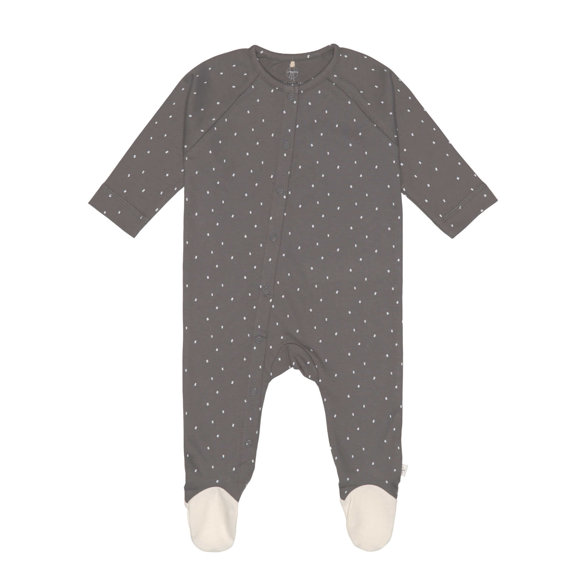 Lässig Pyjama with feet GOTS Spots anthracite