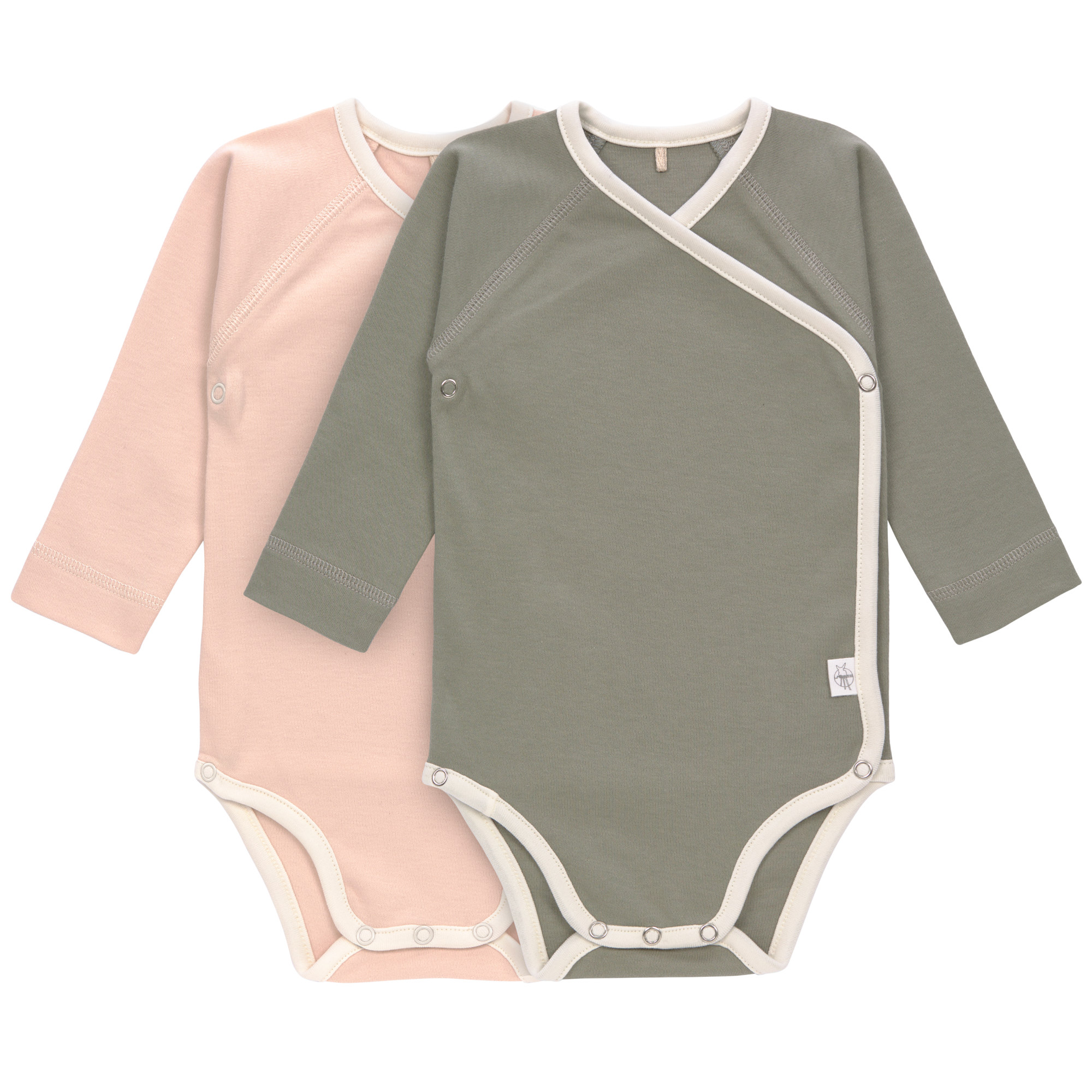Lässig Long Sleeve Body 2 pcs GOTS powder pink/olive