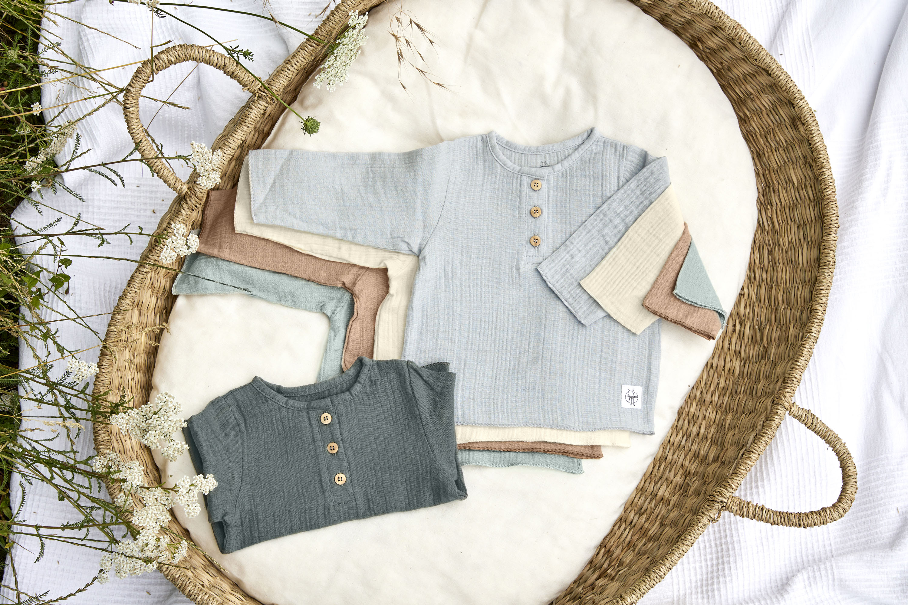 Lässig Muslin Long Sleeve Shirt GOTS powder blue