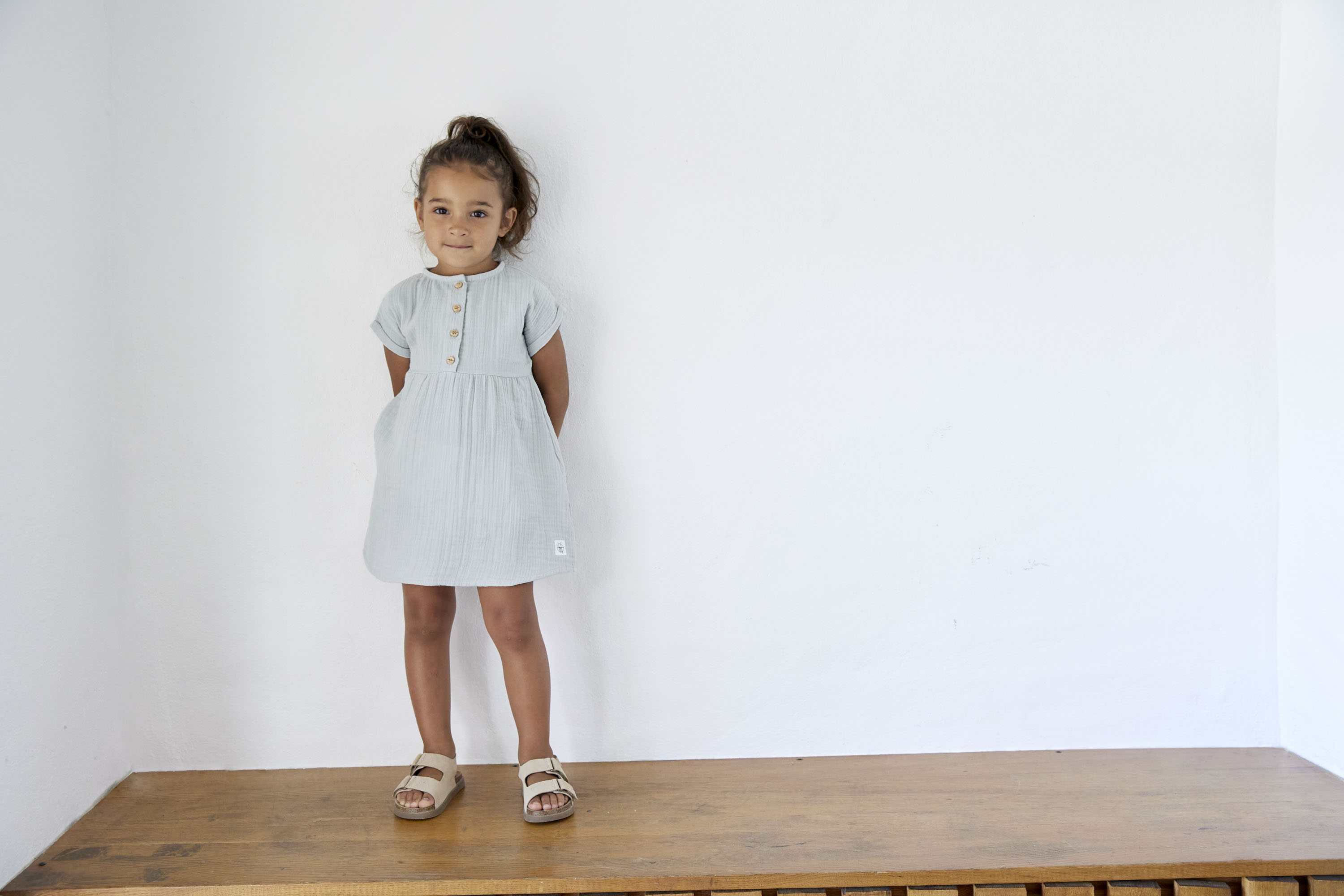 Lässig Muslin Dress GOTS powder blue