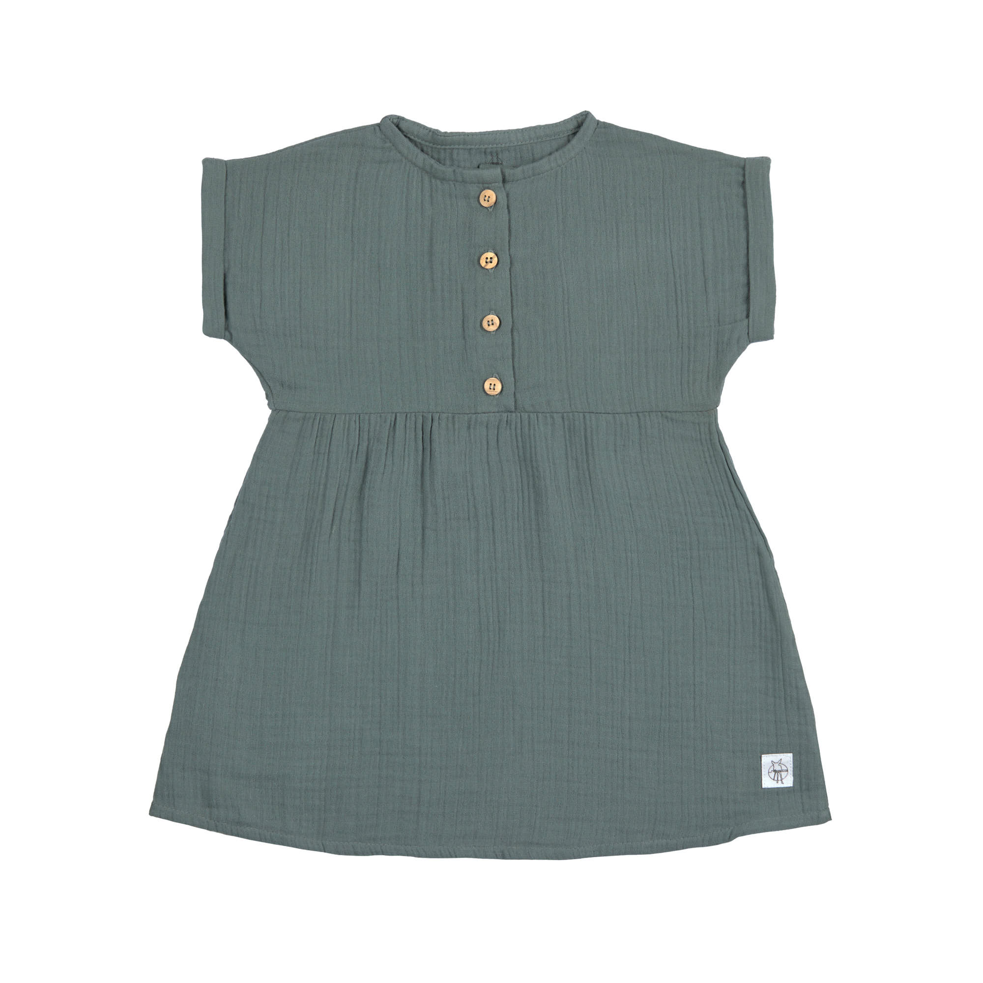 Lässig Muslin Dress GOTS petrol green - 3