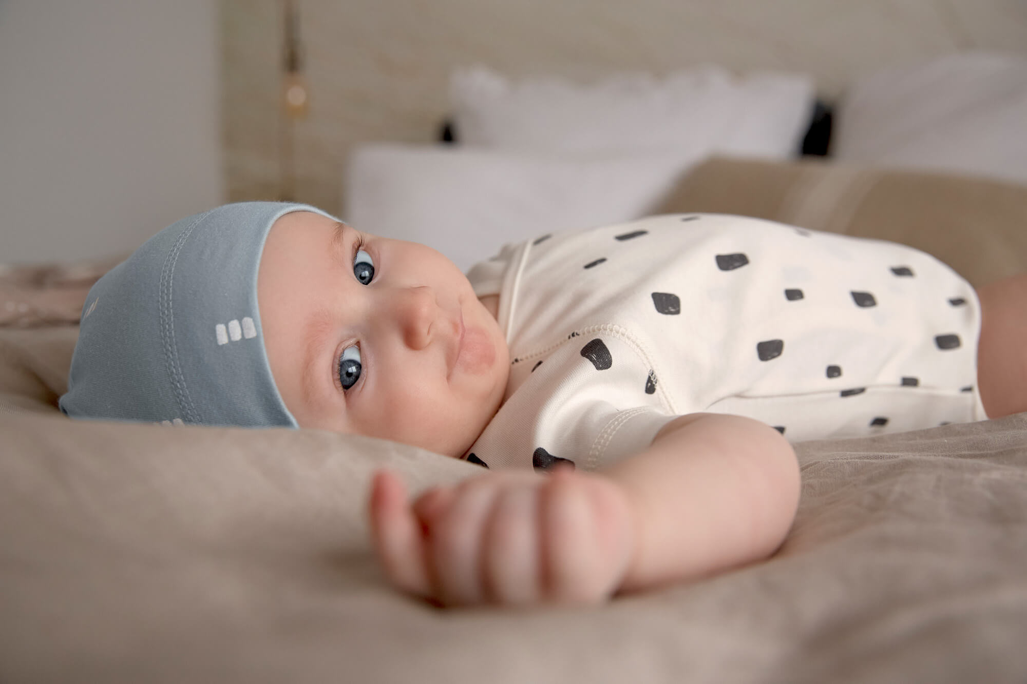 Lässig Interlock Beanie GOTS Blocks light blue - 3