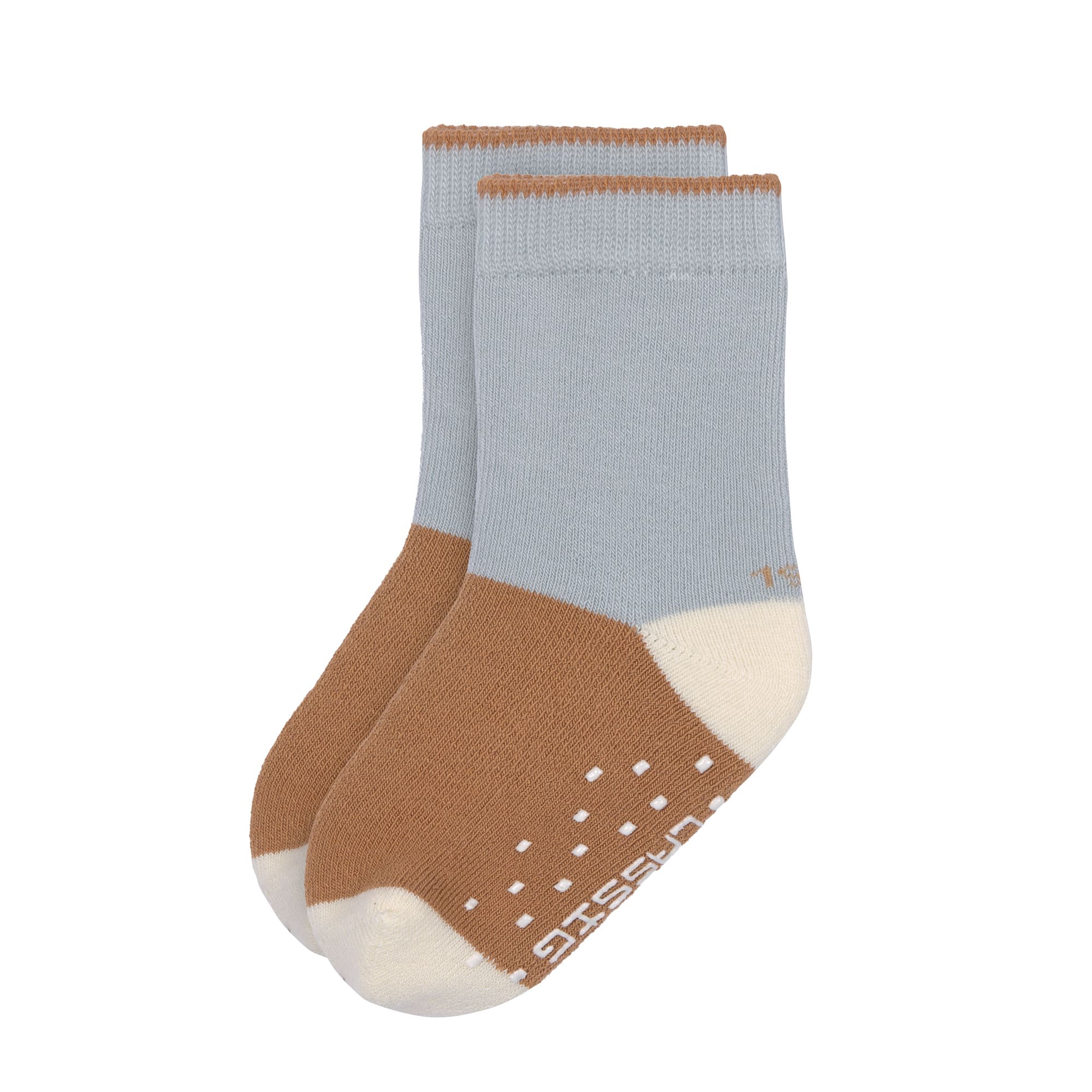 Lässig Anti-slip Socks GOTS 2pcs assorted light blue/caramel - 2