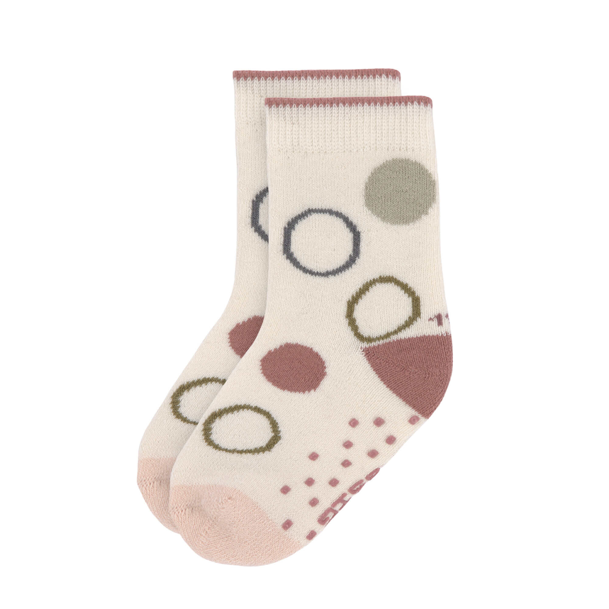 Lässig Anti-slip Socks GOTS 2pcs assorted offwhite/powder pink - 3