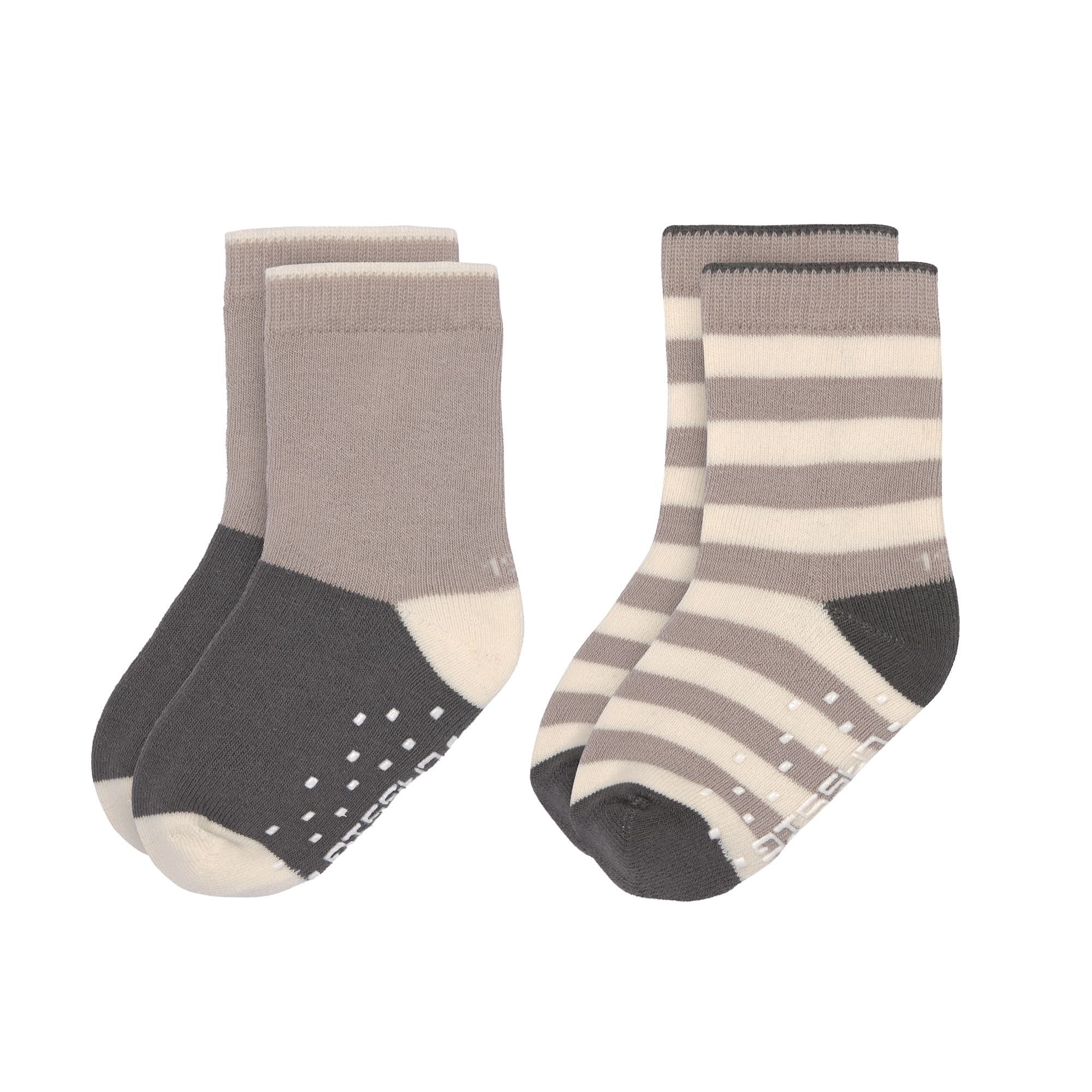 Lässig Anti-slip Socks GOTS 2pcs assorted anthracite/taupe