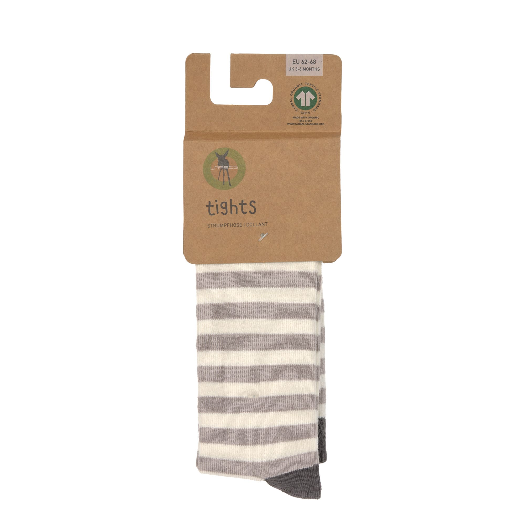 Lässig Tights GOTS Stripes taupe/milky - 4