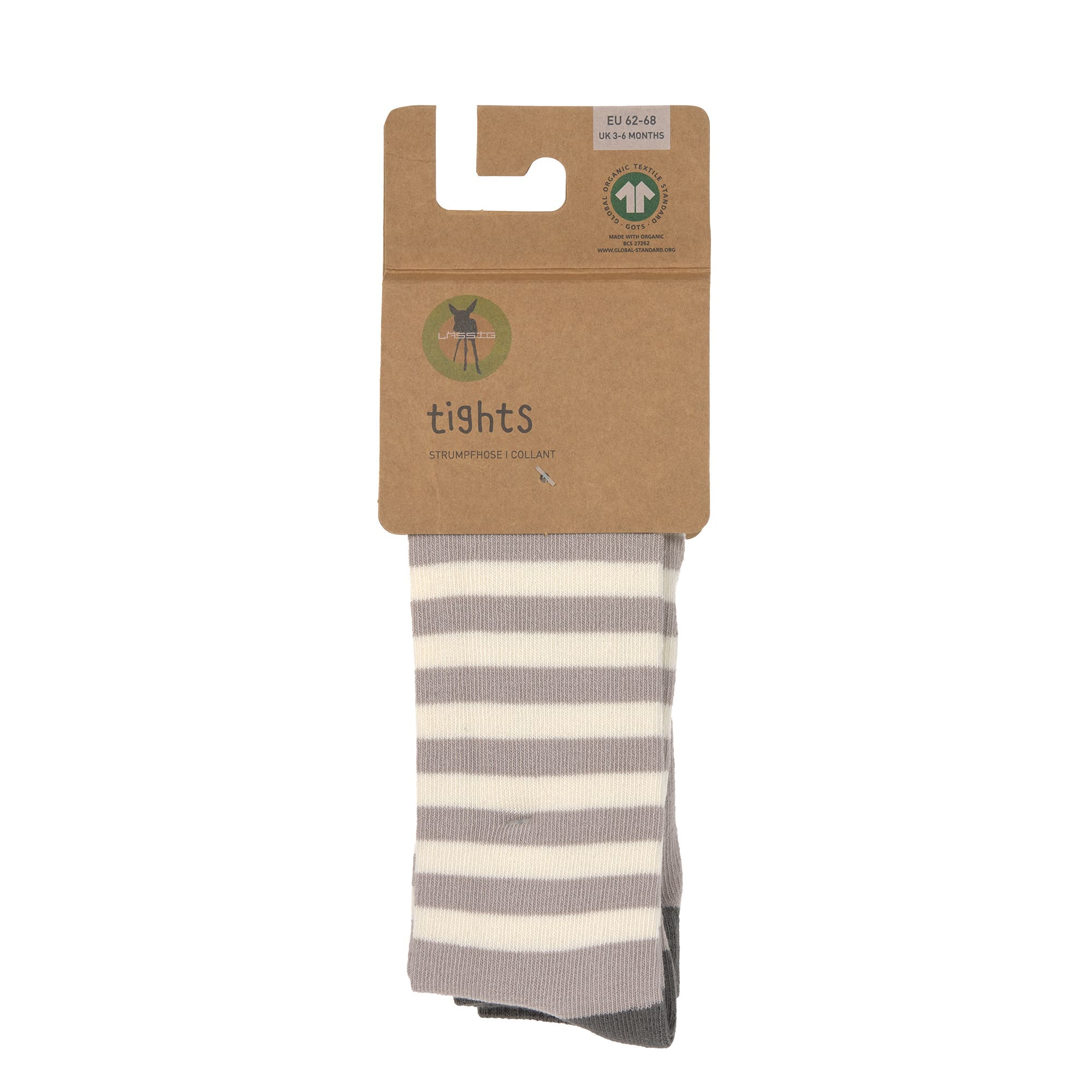Lässig Tights GOTS Half Striped taupe/milky - 4