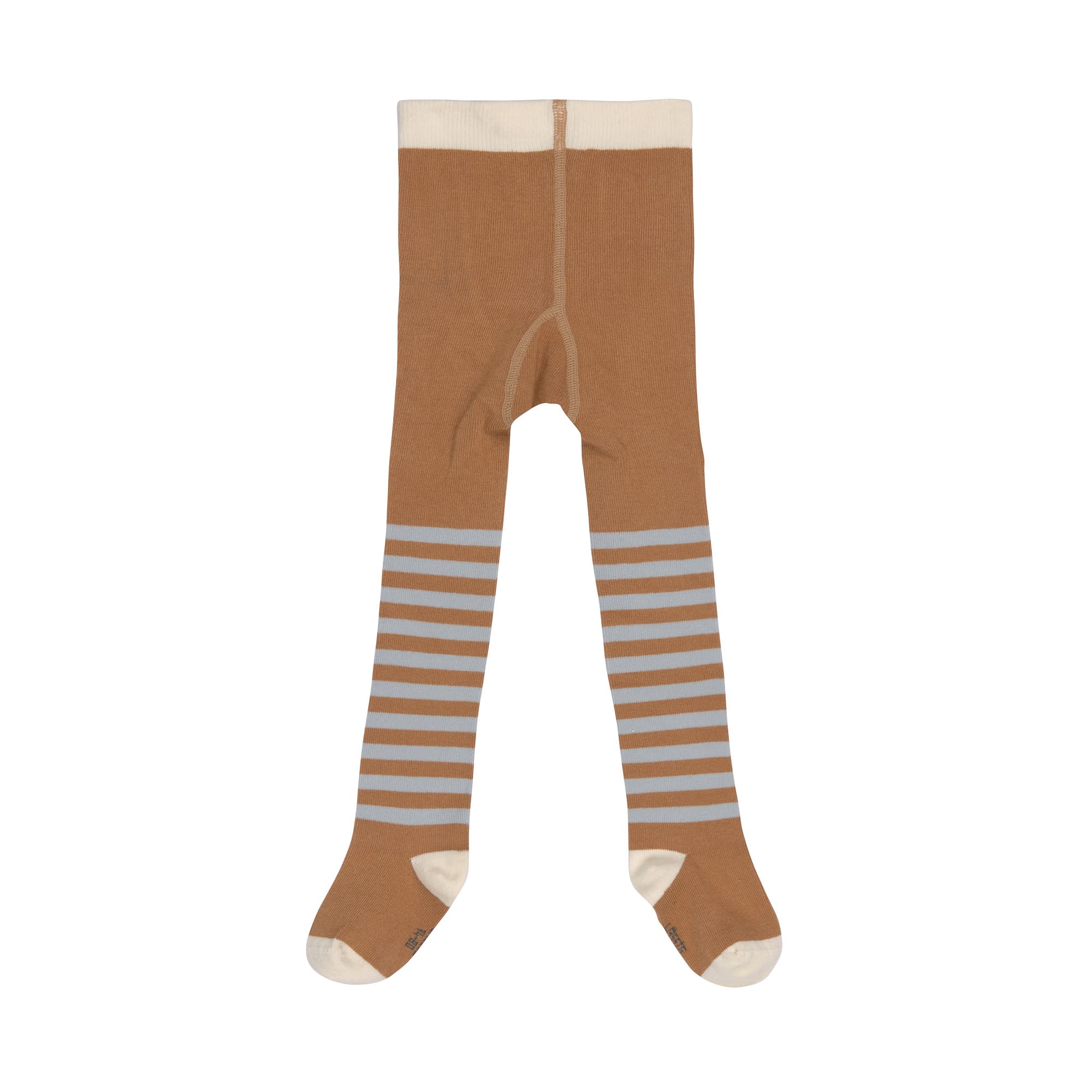 Lässig Tights GOTS Half Striped caramel/light blue - 2