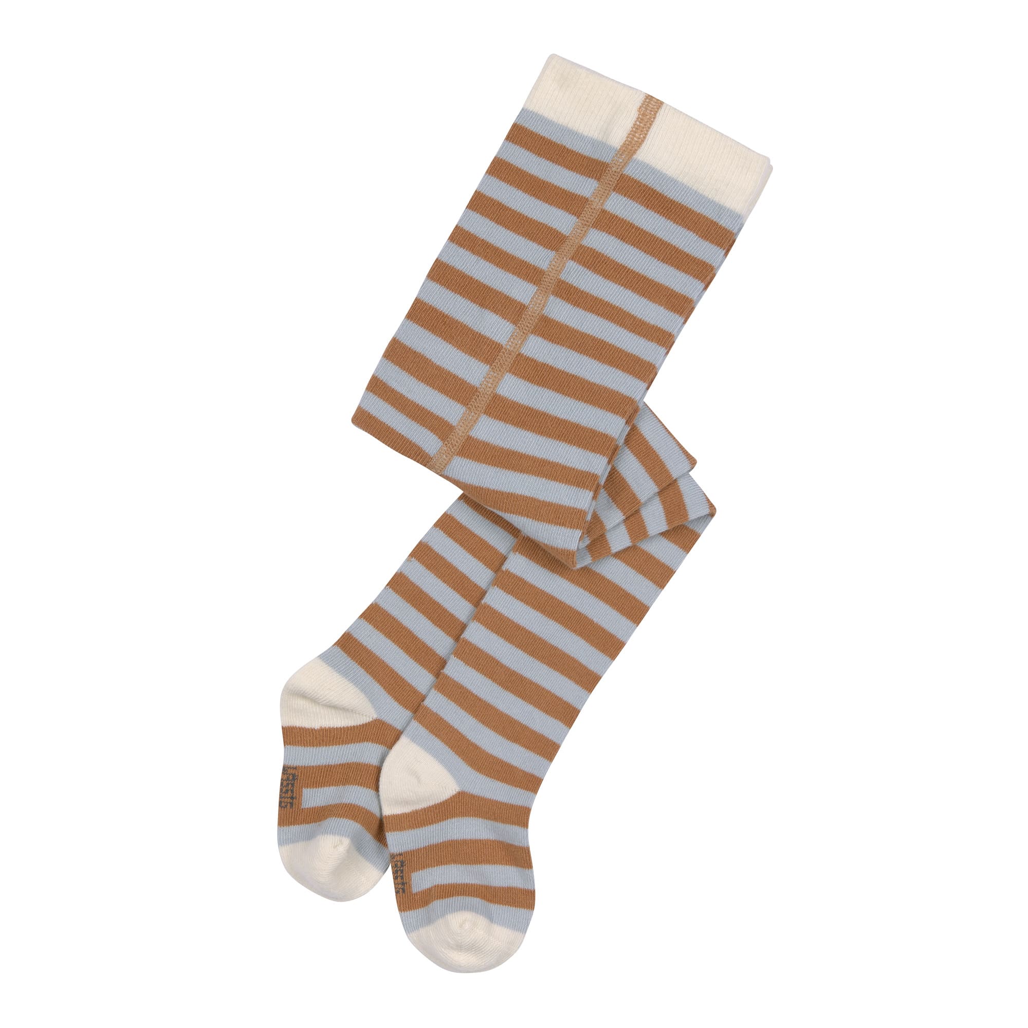 Lässig Tights GOTS Stripes light blue/caramel