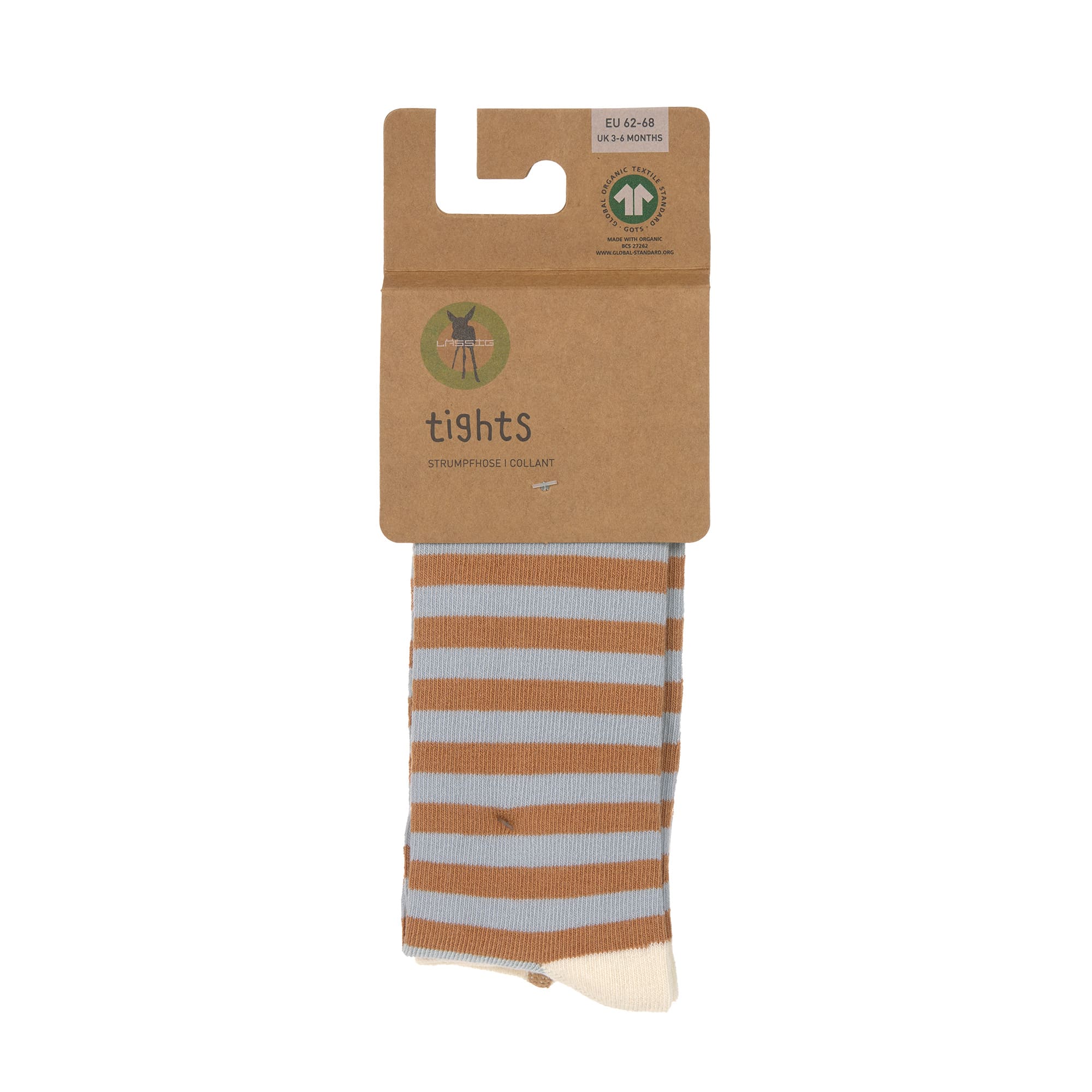 Lässig Tights GOTS Stripes light blue/caramel - 4