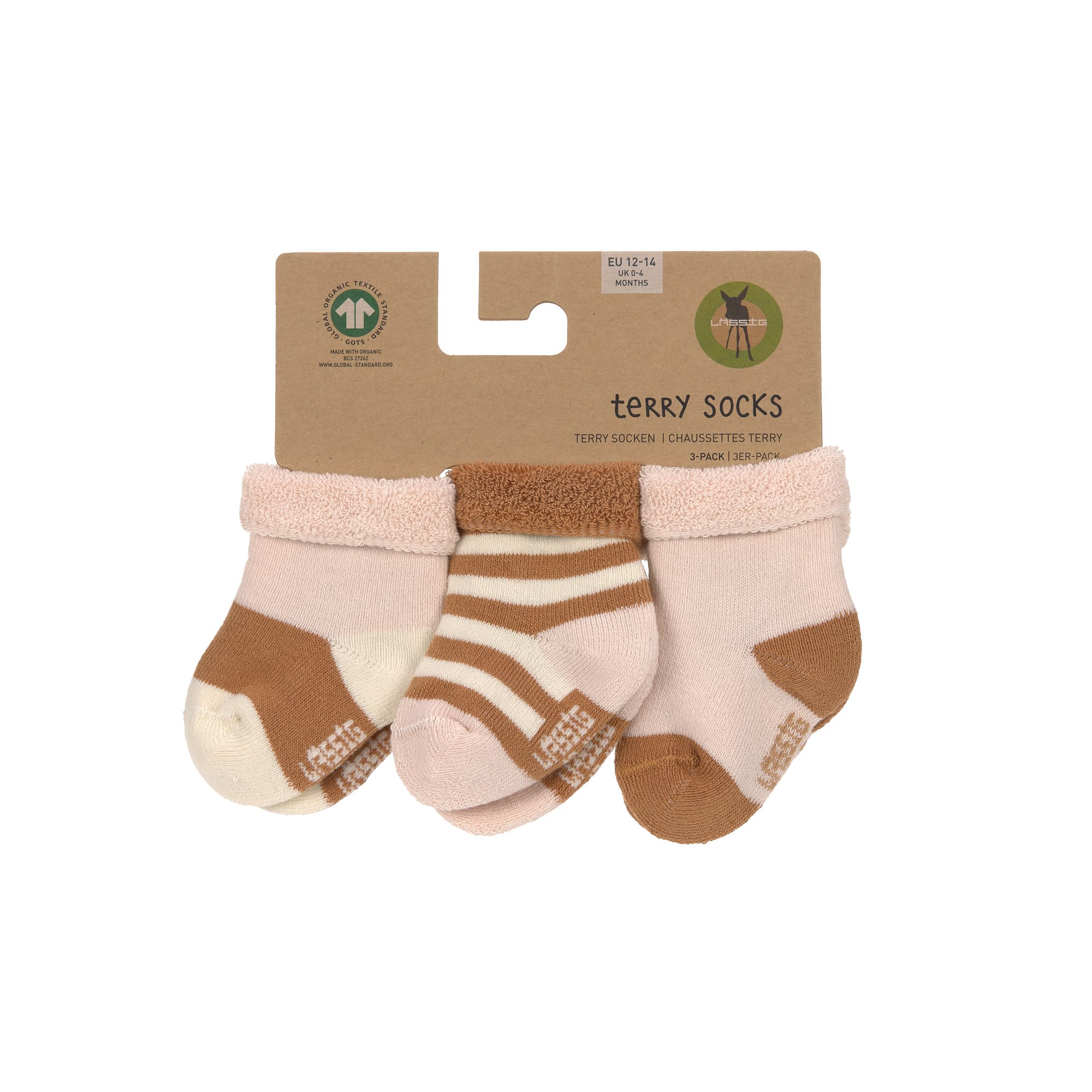 Lässig Terry Socks GOTS 3 pcs assorted powderpink/caramel - 6