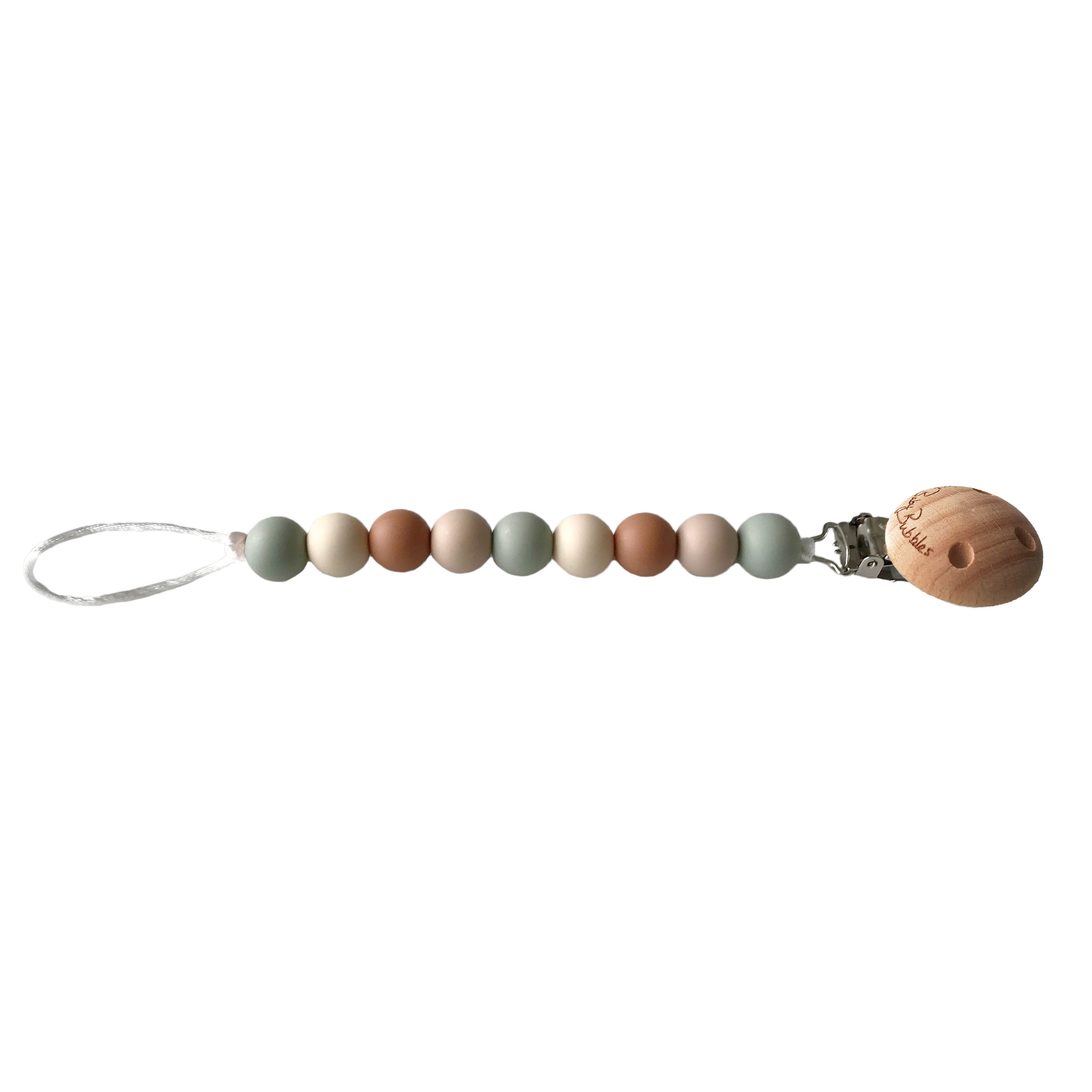 By Baby Bubbles Pacifier Clips Earthy
