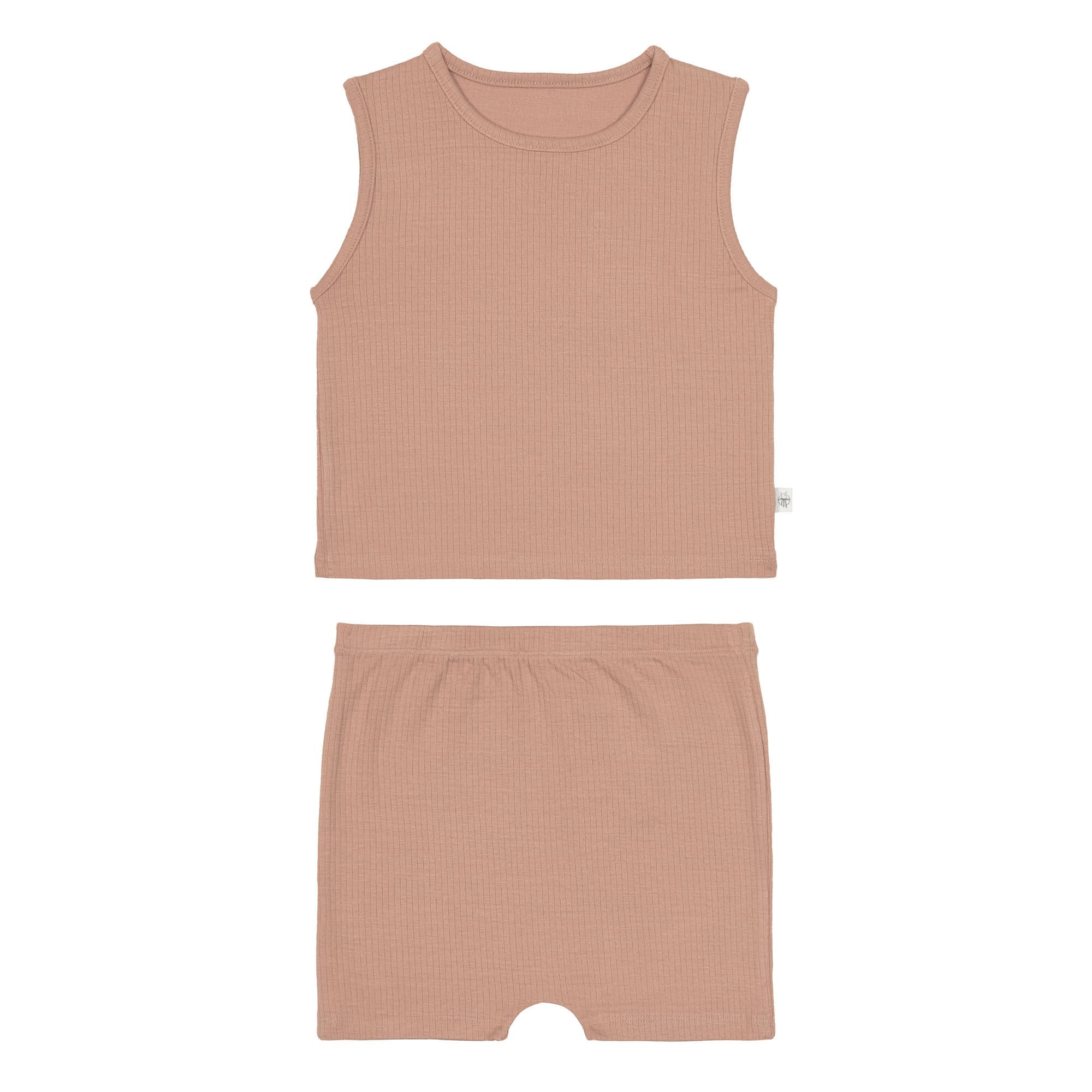 Lässig Sleeveless Set Lyocell Ribbed light brown