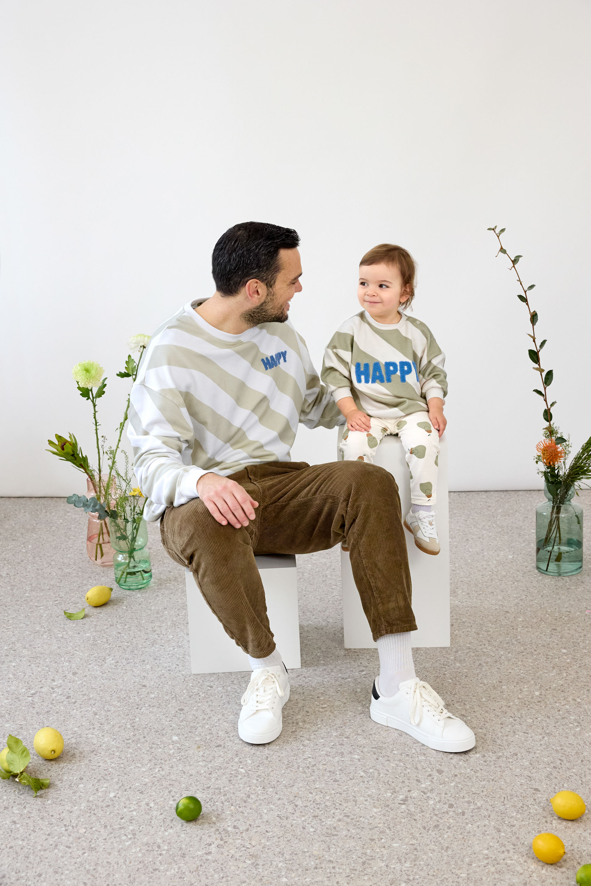 Lässig Sweatshirt unisex GOTS Happy milky/li khaki M - 5