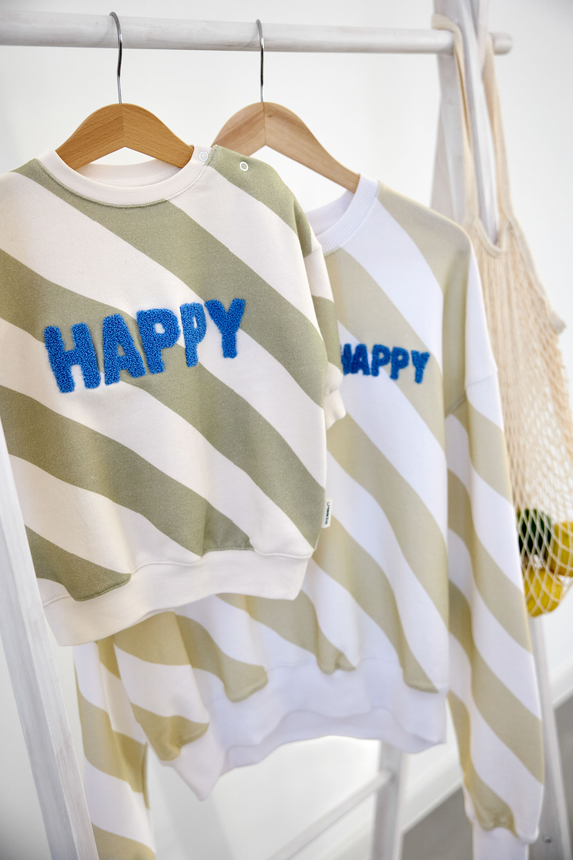 Lässig Sweatshirt unisex GOTS Happy milky/li khaki M - 10
