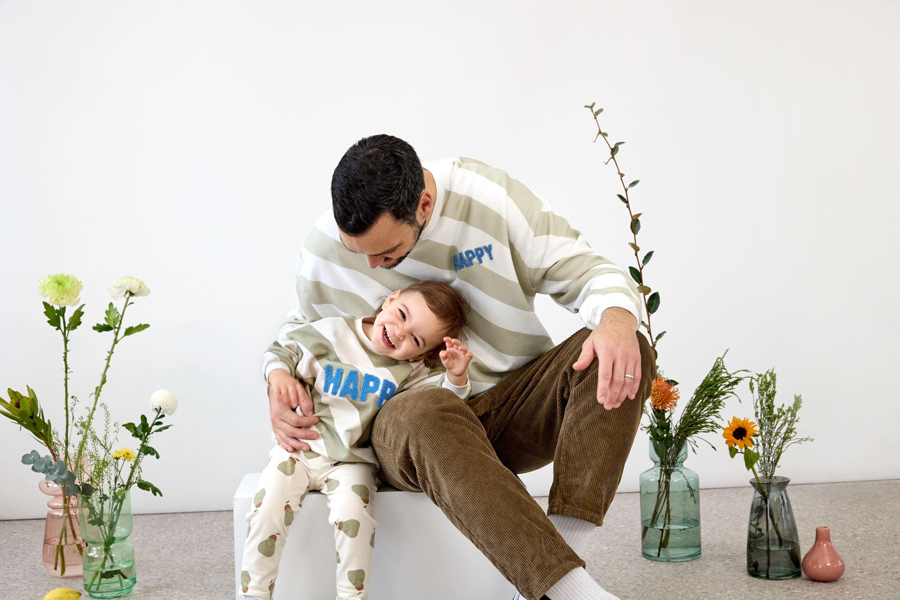 Lässig Sweatshirt unisex GOTS Happy milky/li khaki S - 8