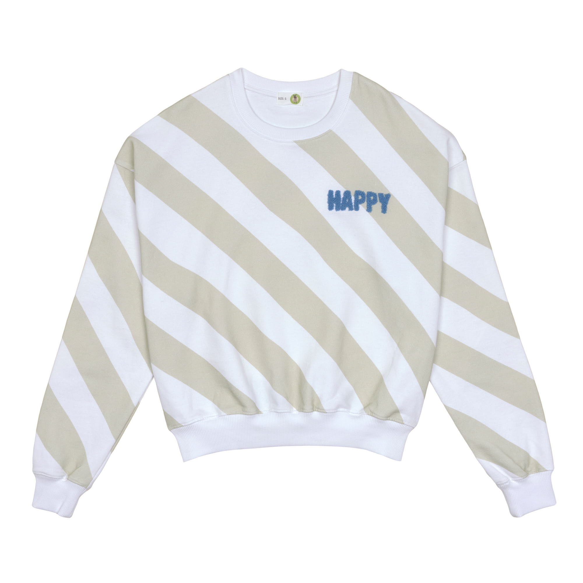 Lässig Sweatshirt unisex GOTS Happy milky/li khaki S