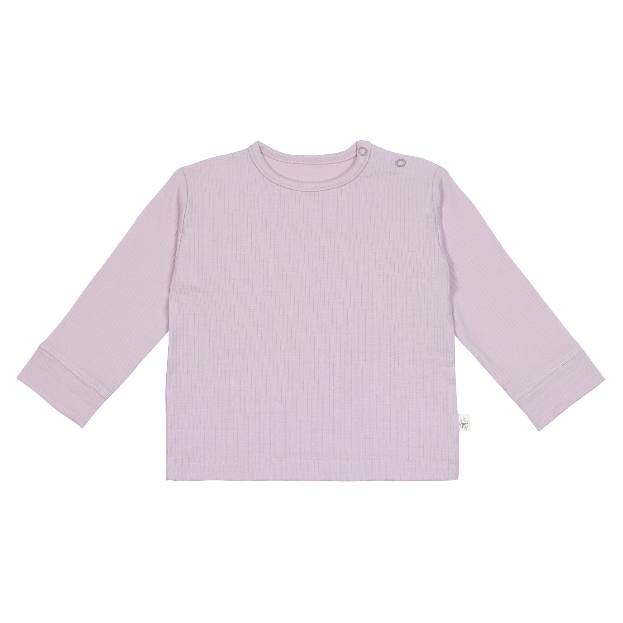 Lässig Long Sleeve Shirt Lyocell Ribbed lavender