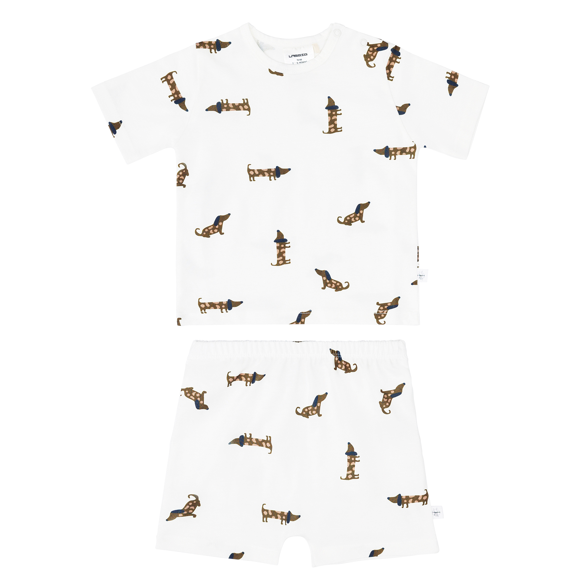 Lässig Short Sleeve Set GOTS Dog milky
