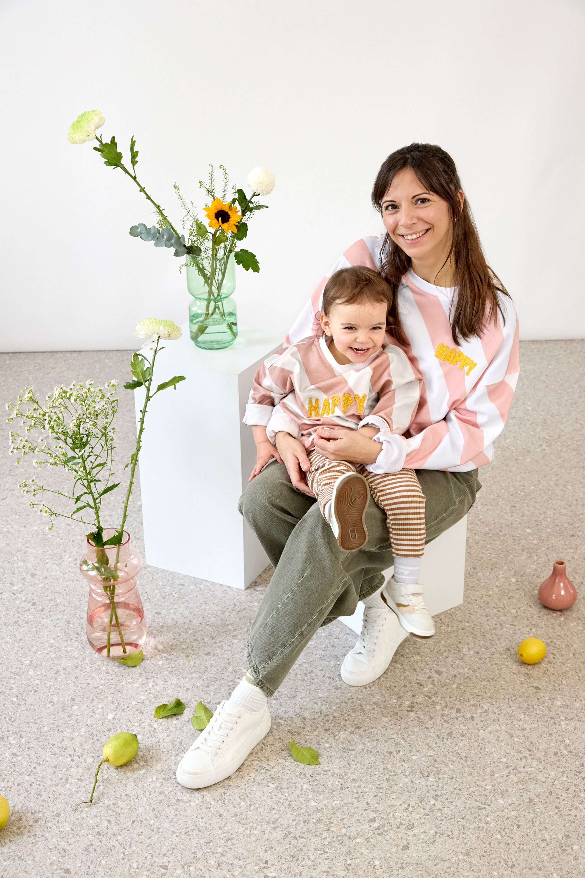 Lässig Sweatshirt unisex GOTS Happy milky/peach S - 12