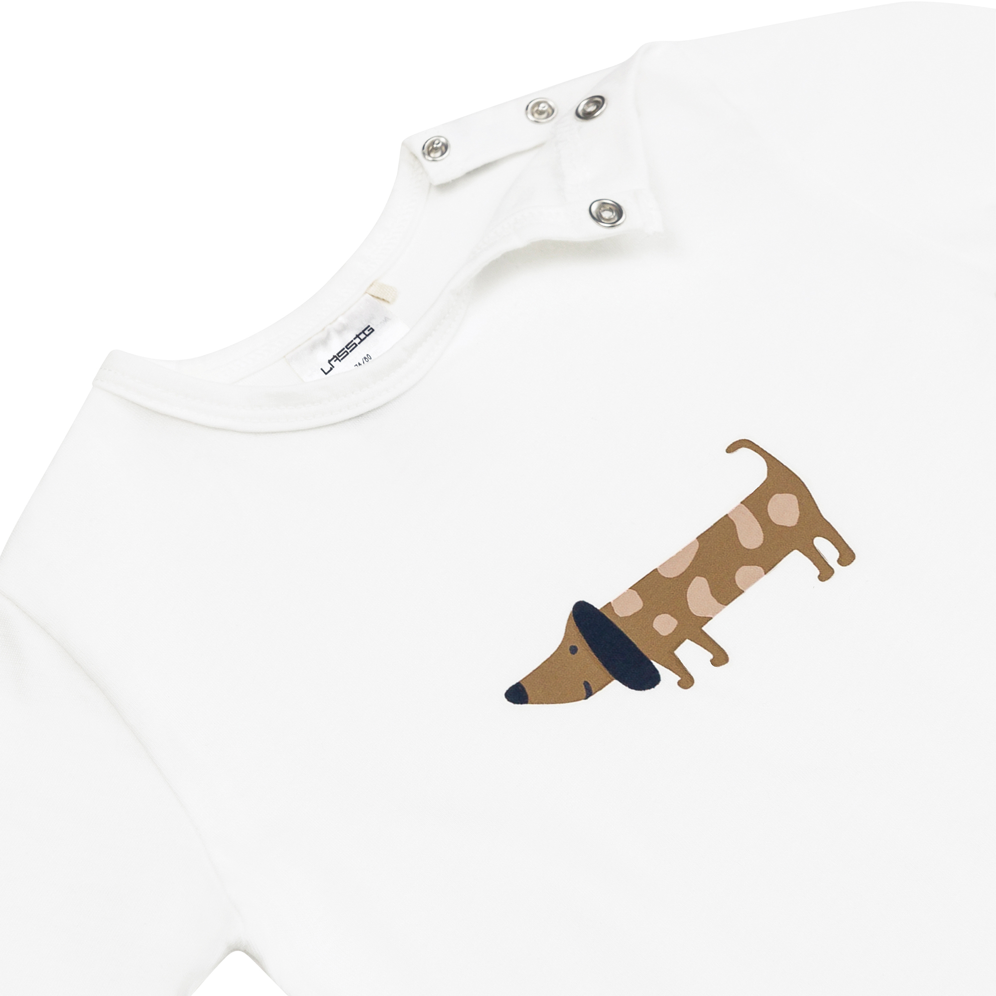 Lässig Short Sleeve Set GOTS Dog milky/navy - 2