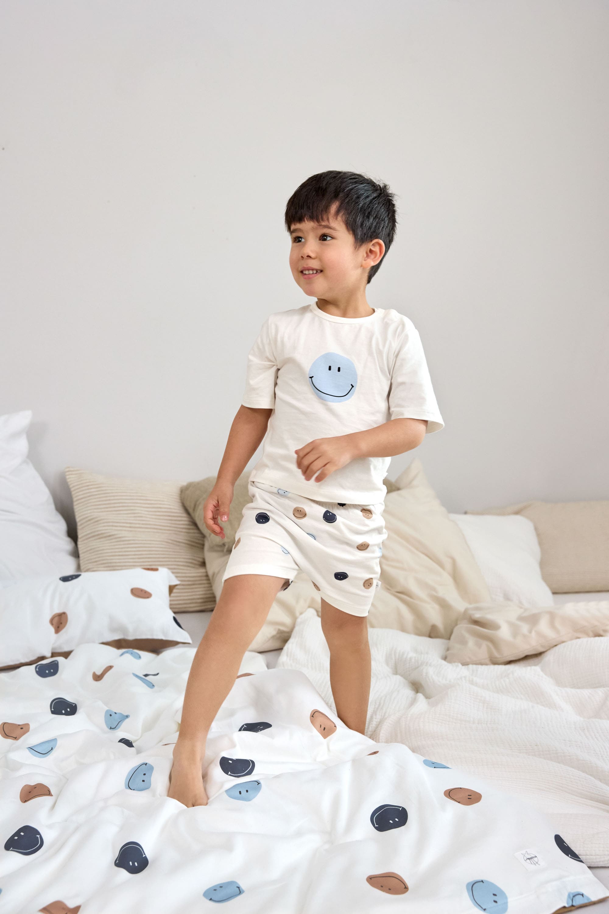 Lässig Short Sleeve Set GOTS Smile milky - 3
