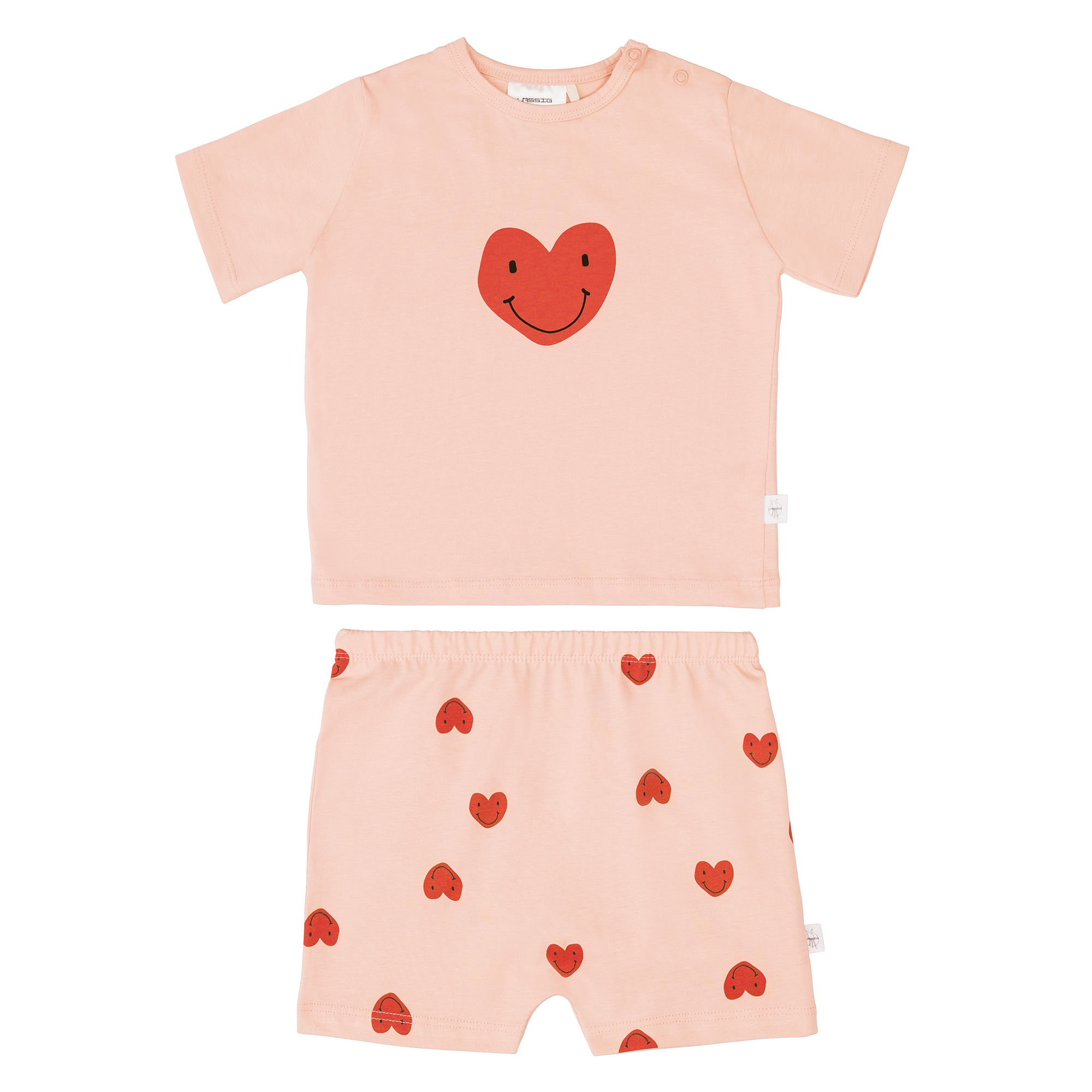 Lässig Short Sleeve Set GOTS Heart peach rose