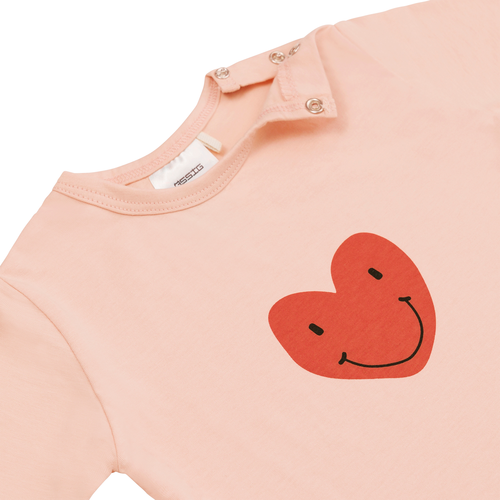 Lässig Short Sleeve Set GOTS Heart peach rose - 2
