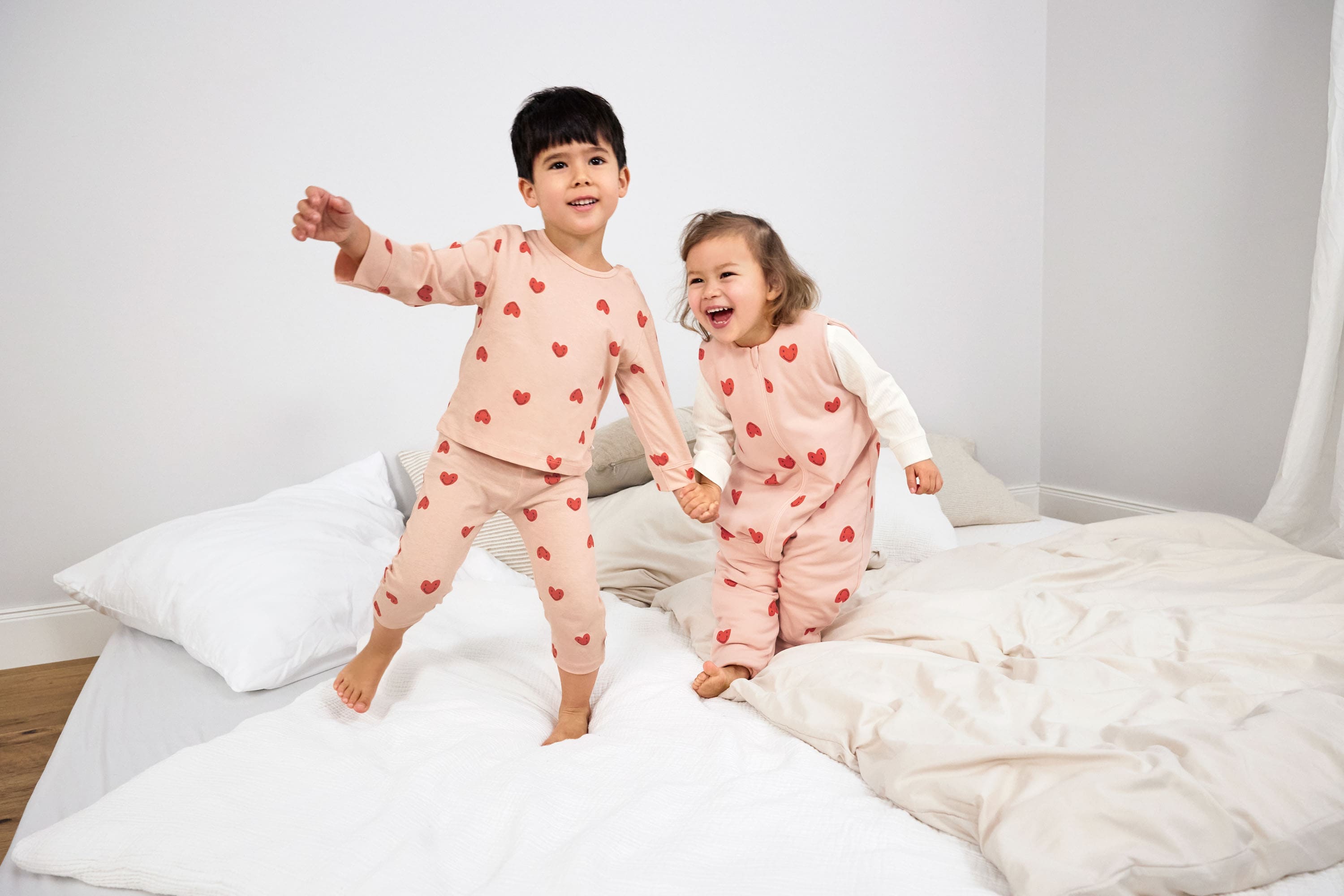 Lässig Long Sleeve Set GOTS Heart peach rose - 2