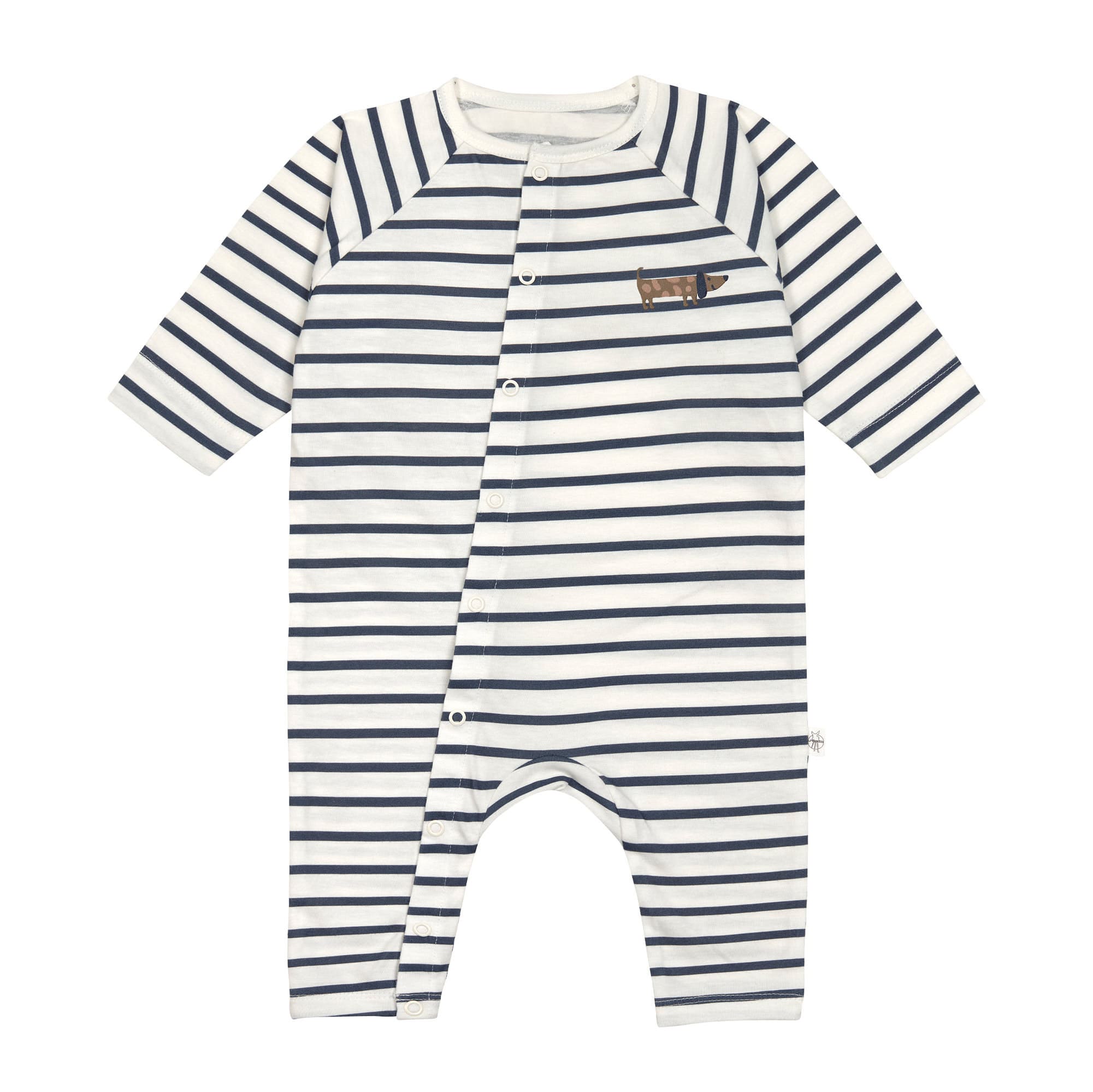 Lässig Romper GOTS Dog milky/navy