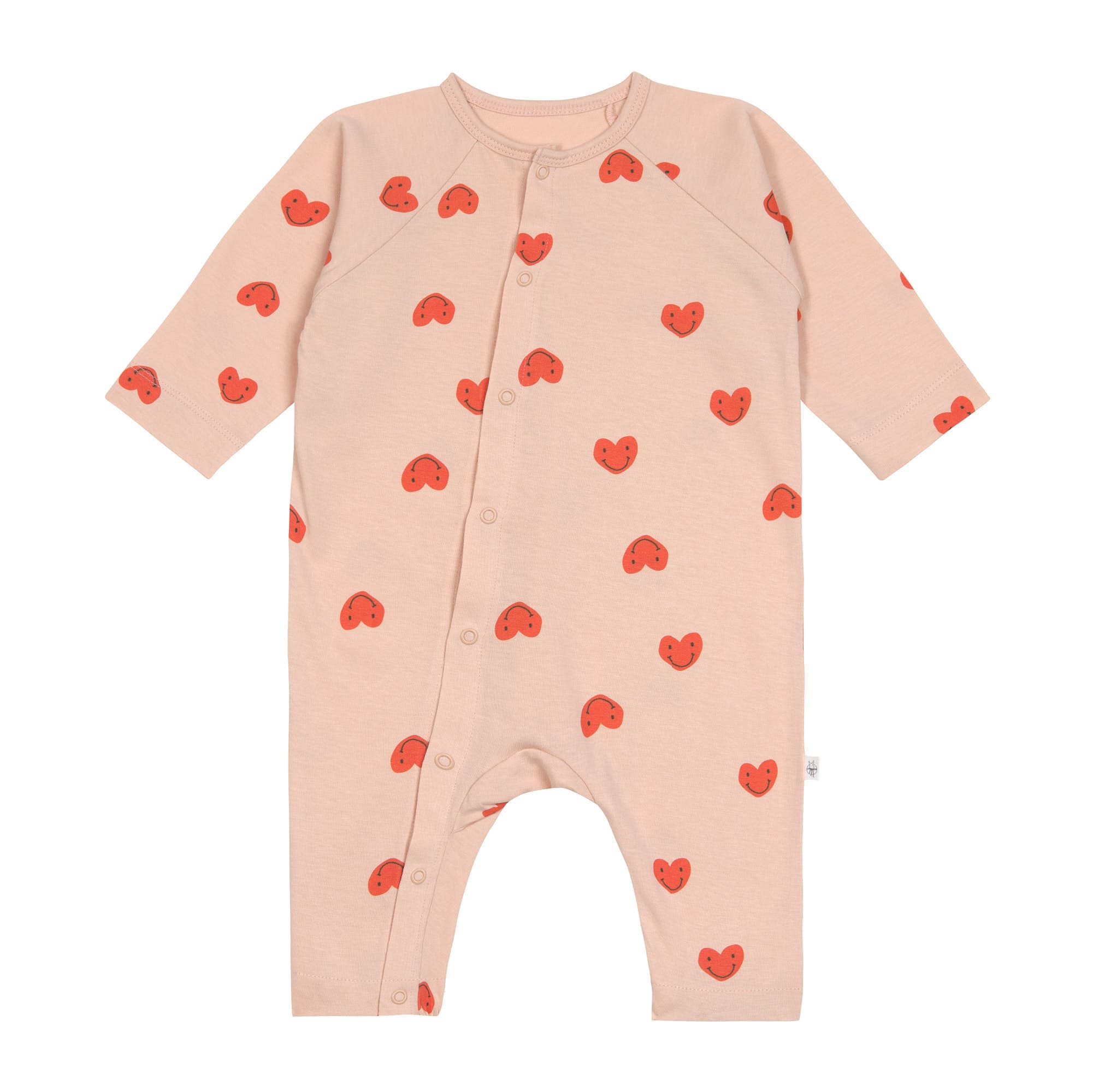 Lässig Romper GOTS Heart peach rose