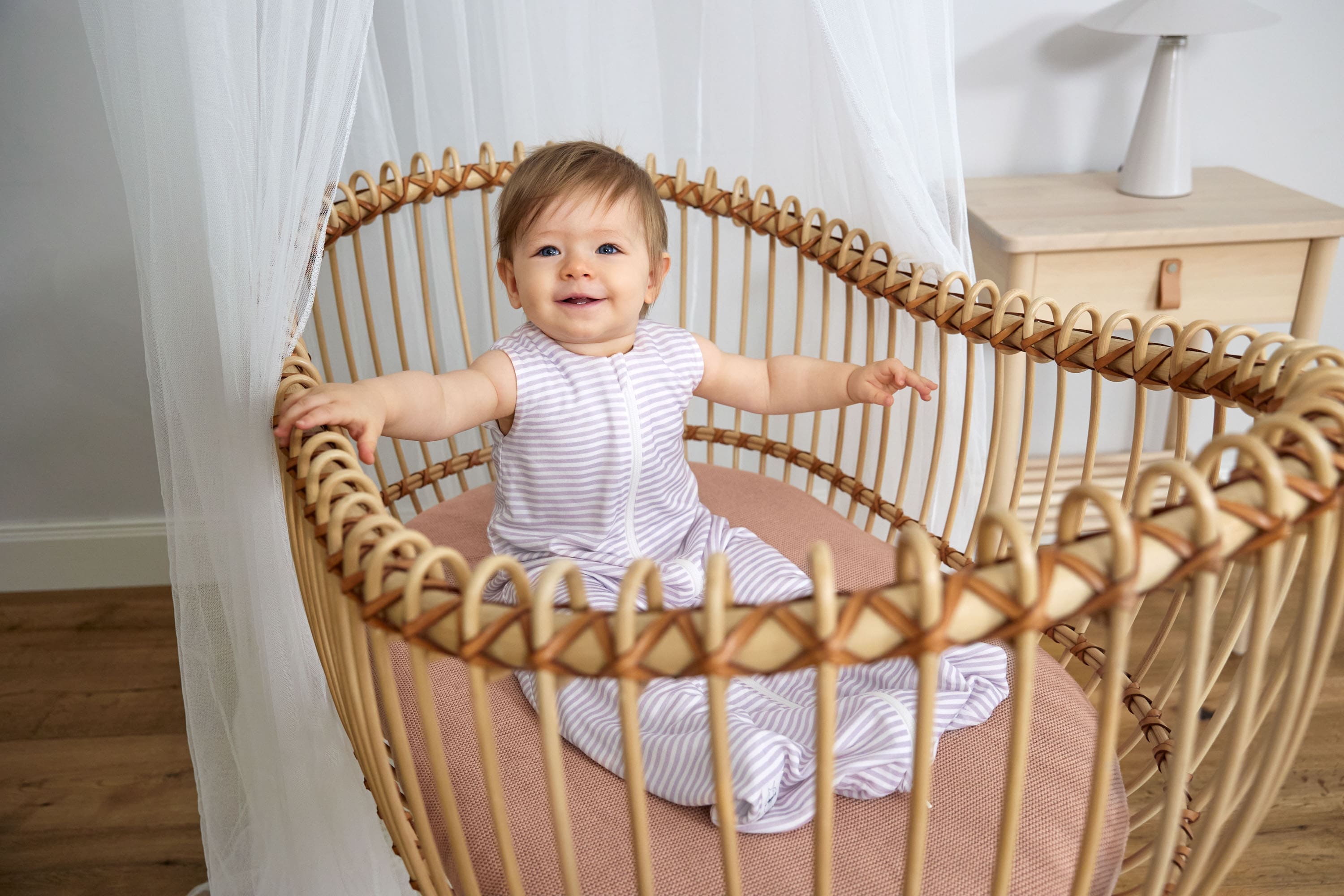 Lässig Sleeping Bag Lyocell Striped lavend/milky - 2