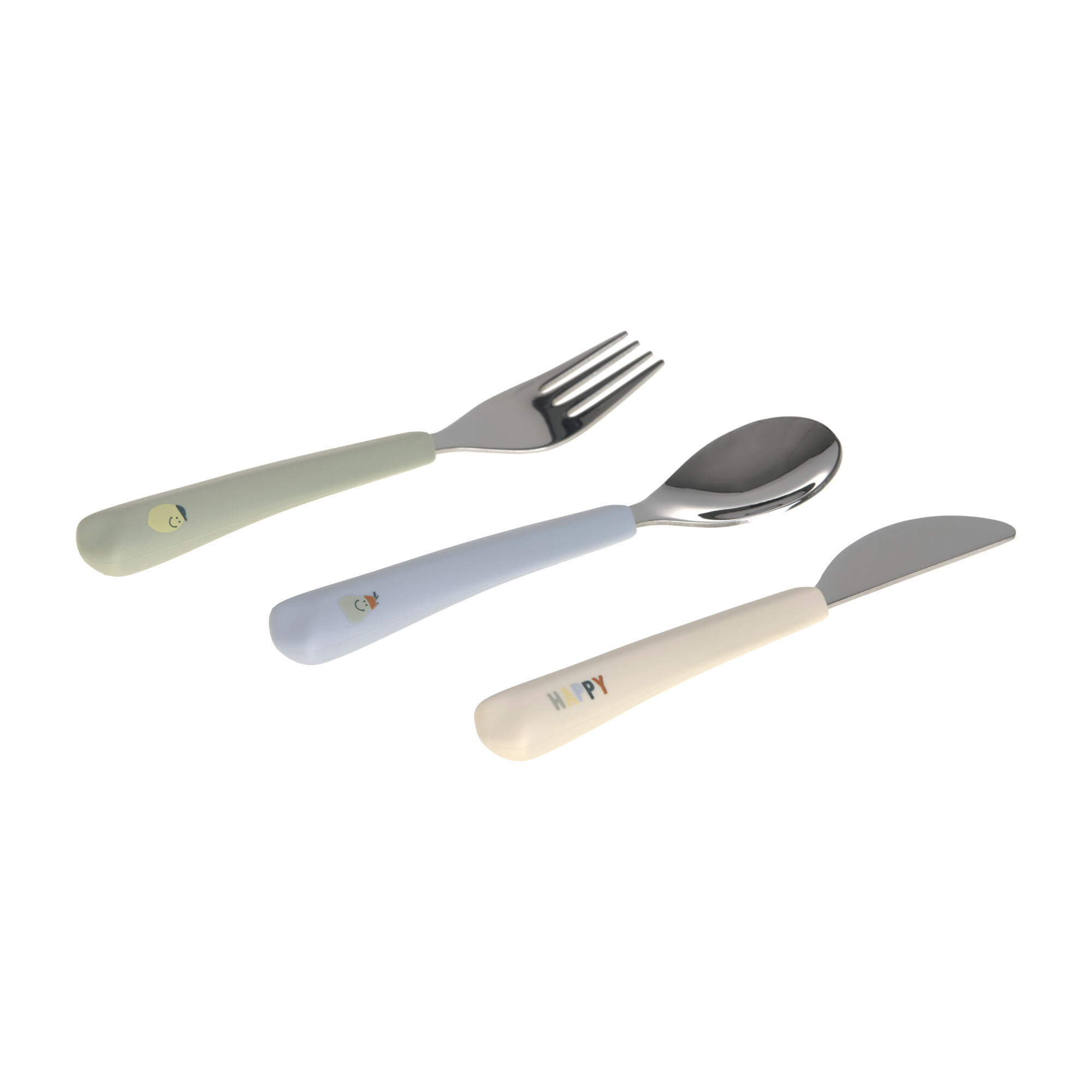 Lässig Cutlery w. Silicone Handle 3pc Happy Fruits Lemon - 4