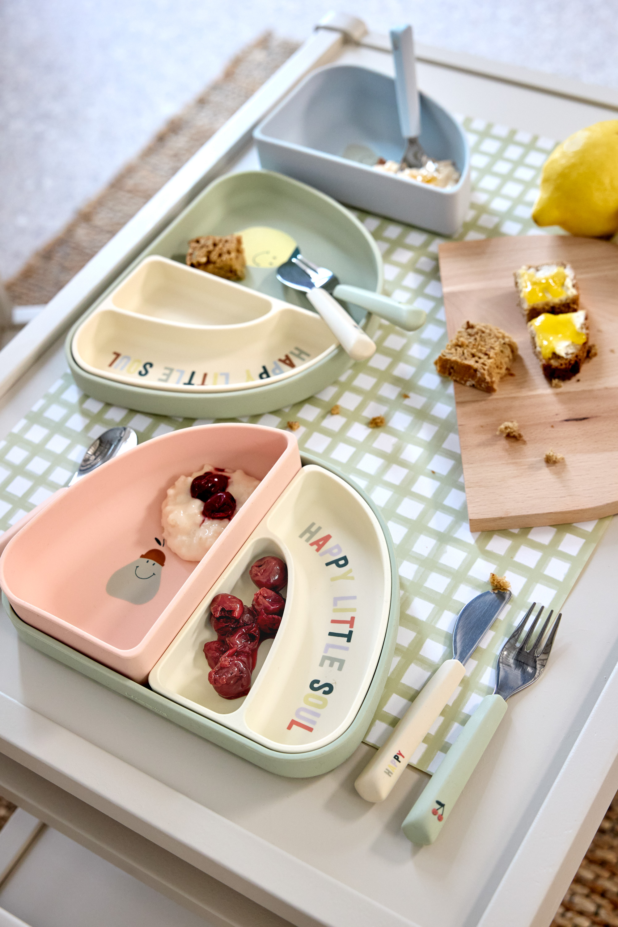 Lässig Silicone Section Dish Set 3 pc Happy Fruits Lemon - 10