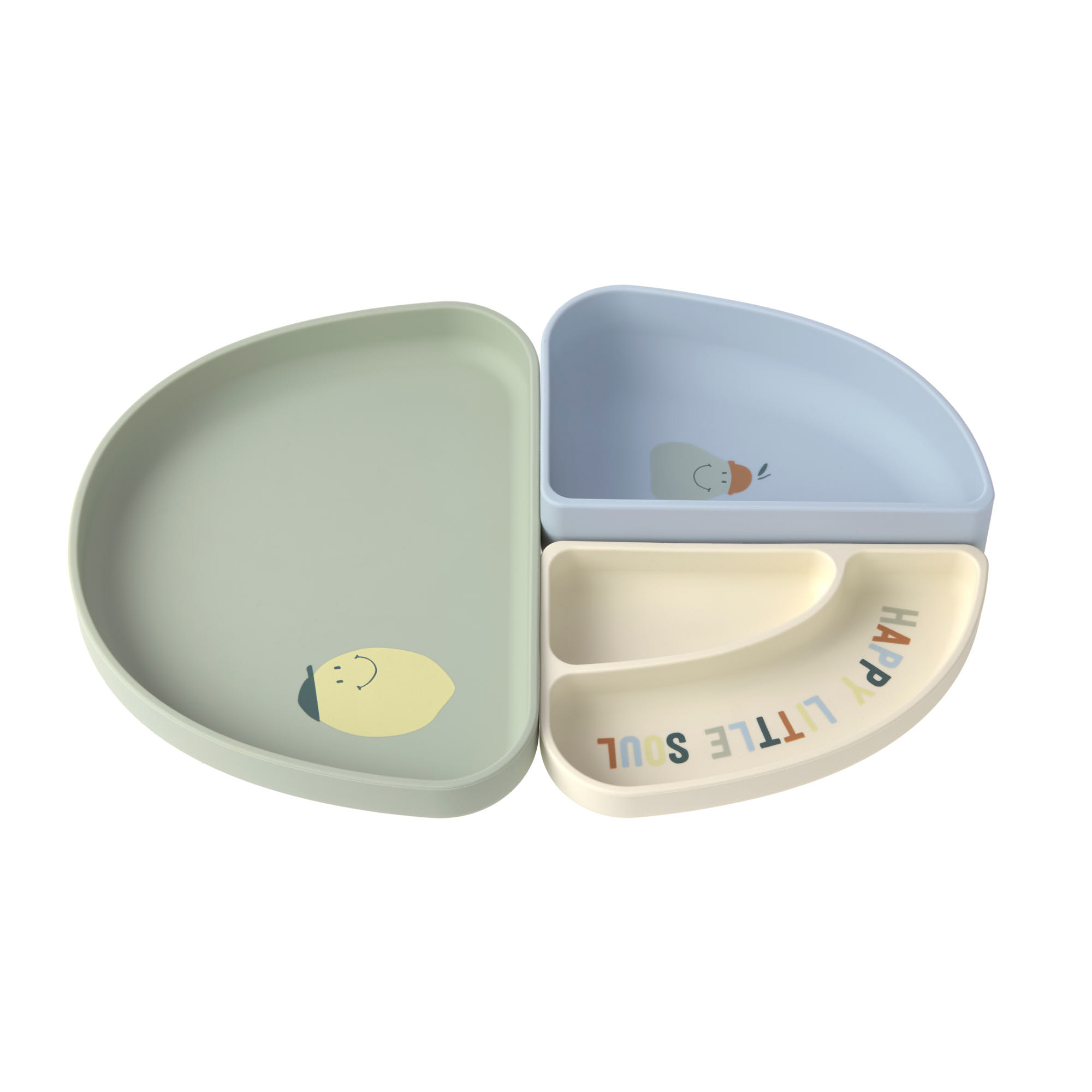 Lässig Silicone Section Dish Set 3 pc Happy Fruits Lemon - 5