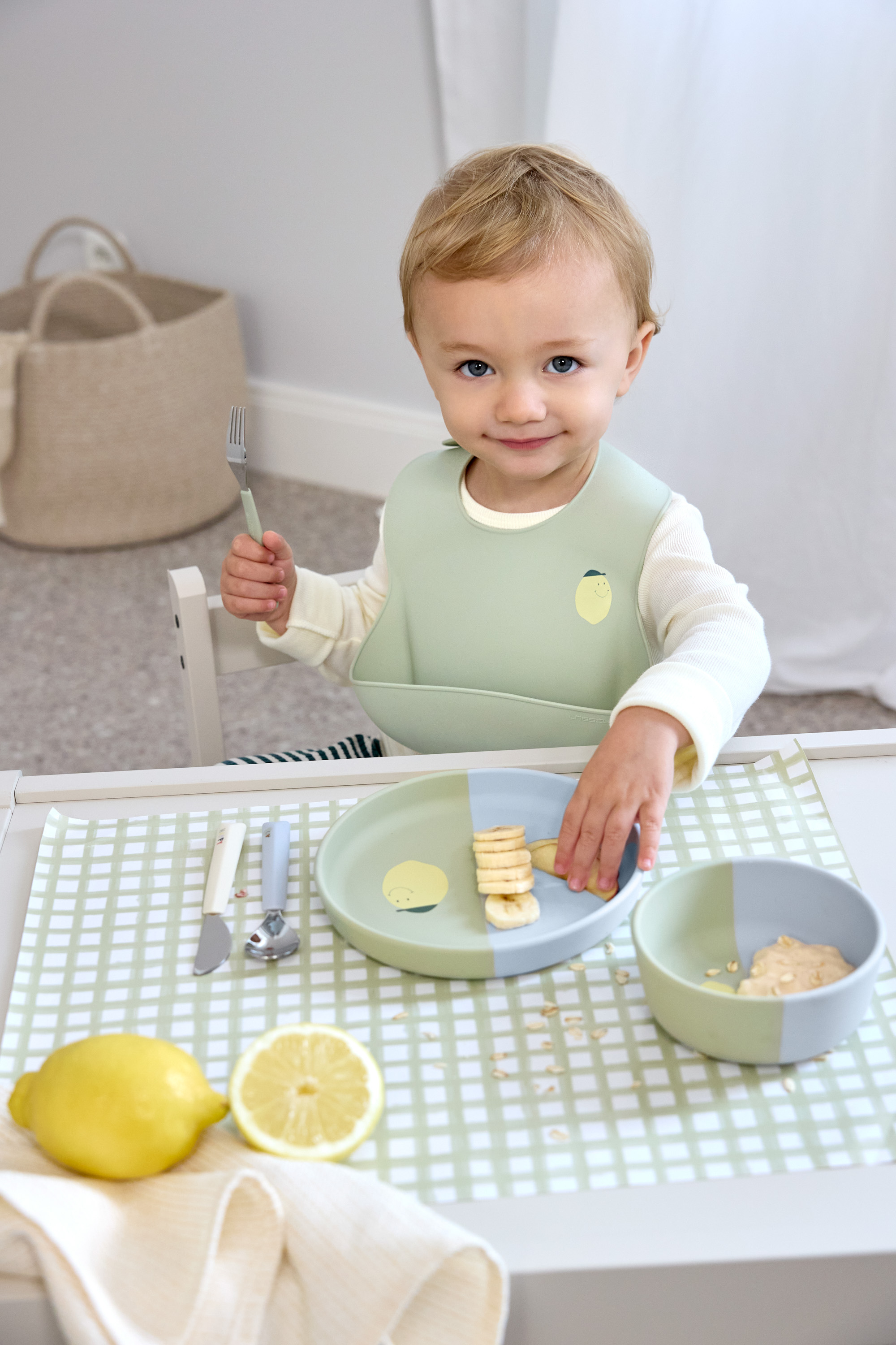Lässig Silicone Section Dish Set 3 pc Happy Fruits Lemon - 9