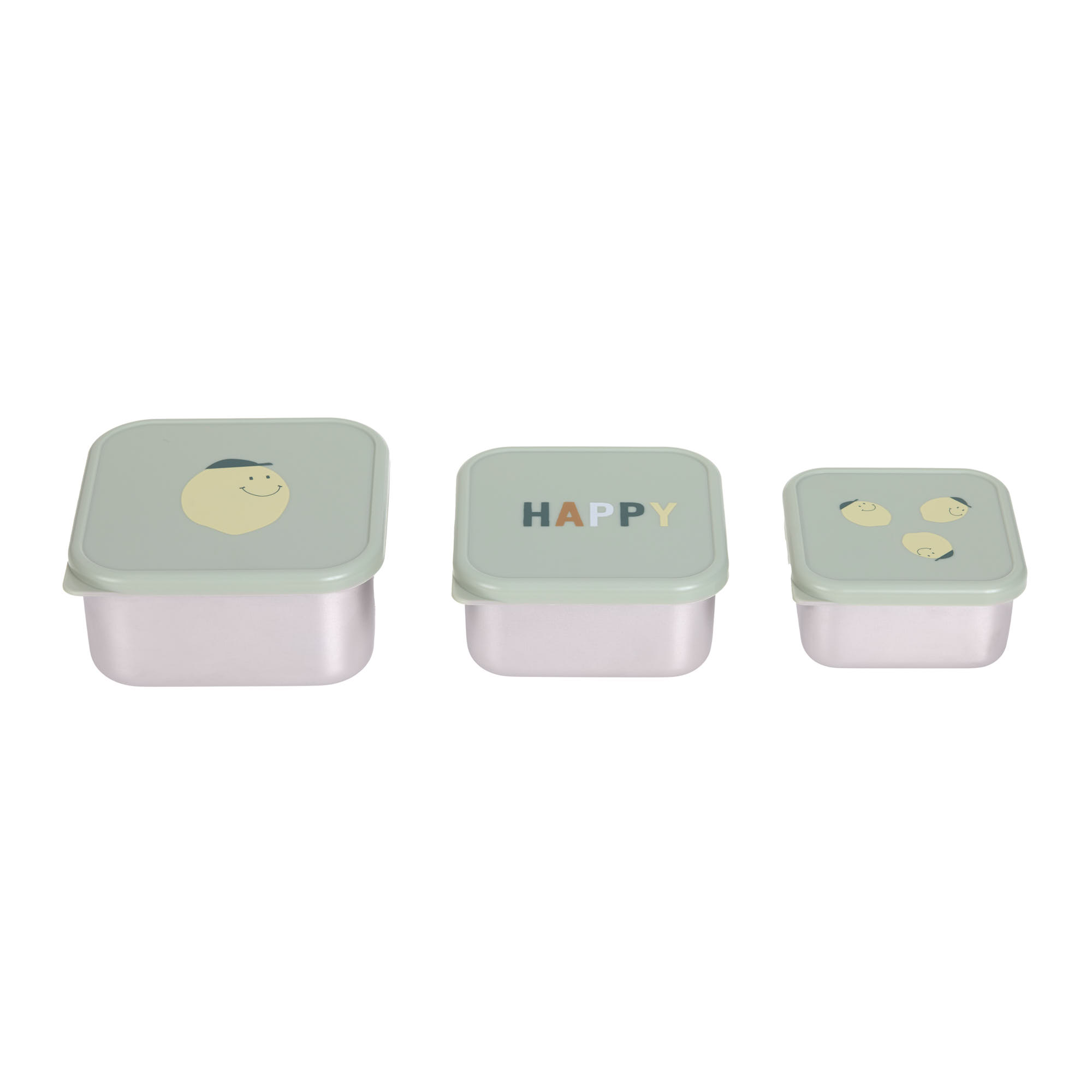 Lässig Snackbox Stainless Steel 3 pcs Happy Fruits Lemon - 3