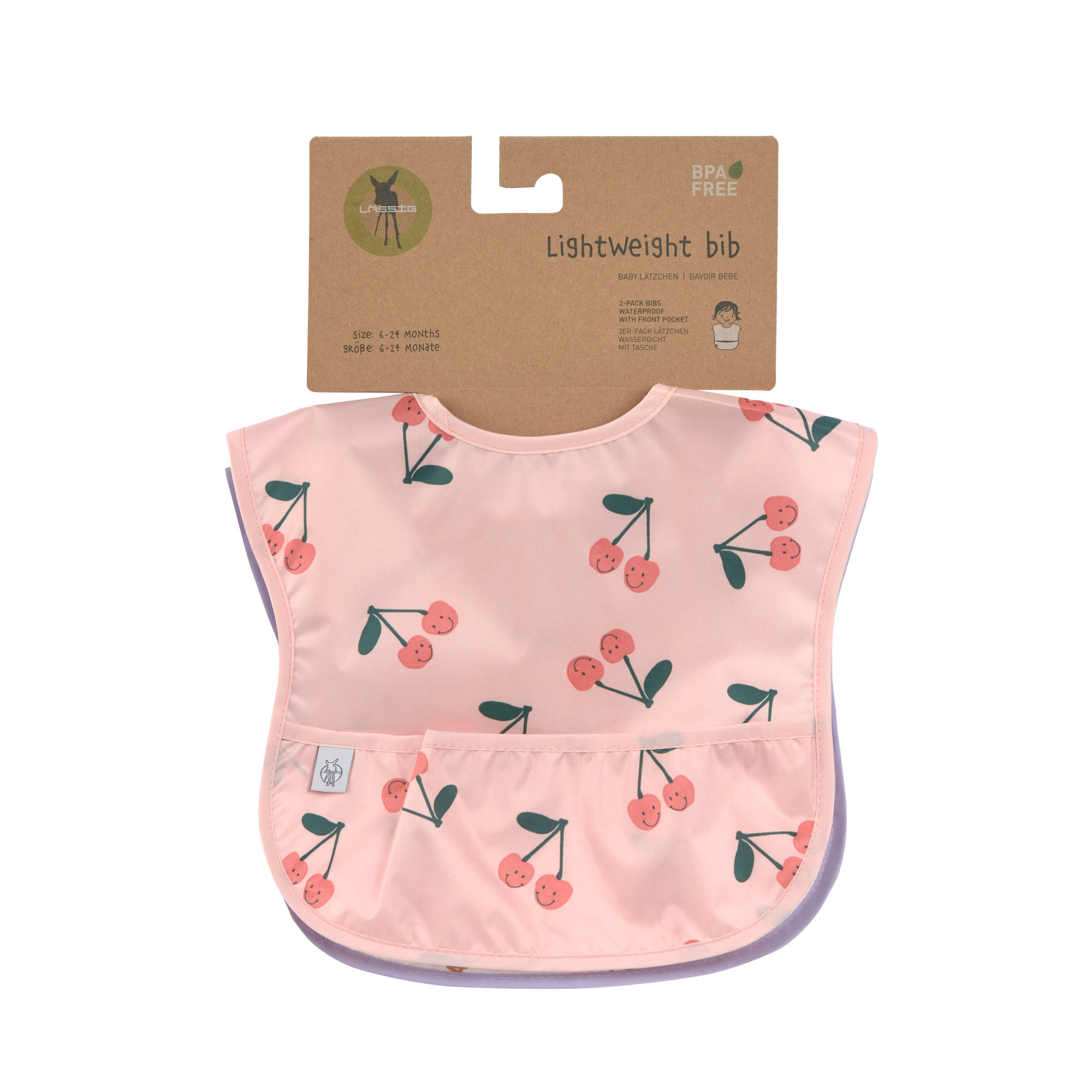 Lässig Lightweight Bib 2 pcs Happy Fruits Cherry - 3