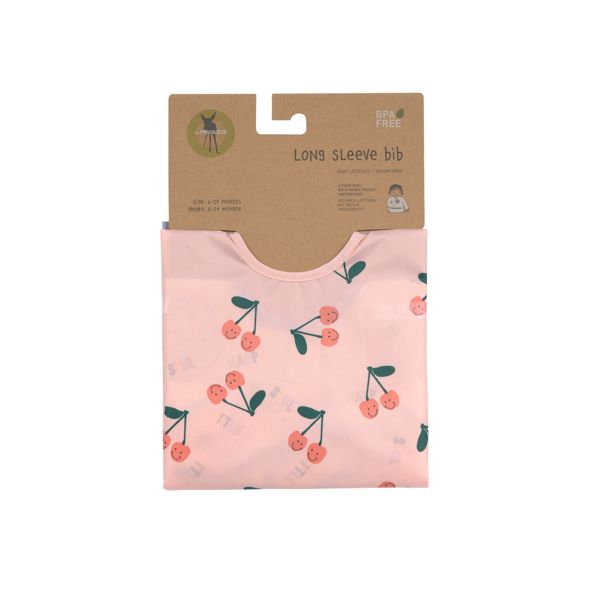 Lässig Long Sleeve Bib 2 pcs Happy Fruits Cherry - 3