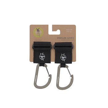 Lässig CAS Stroller Hooks with Carabiner 2 pack black