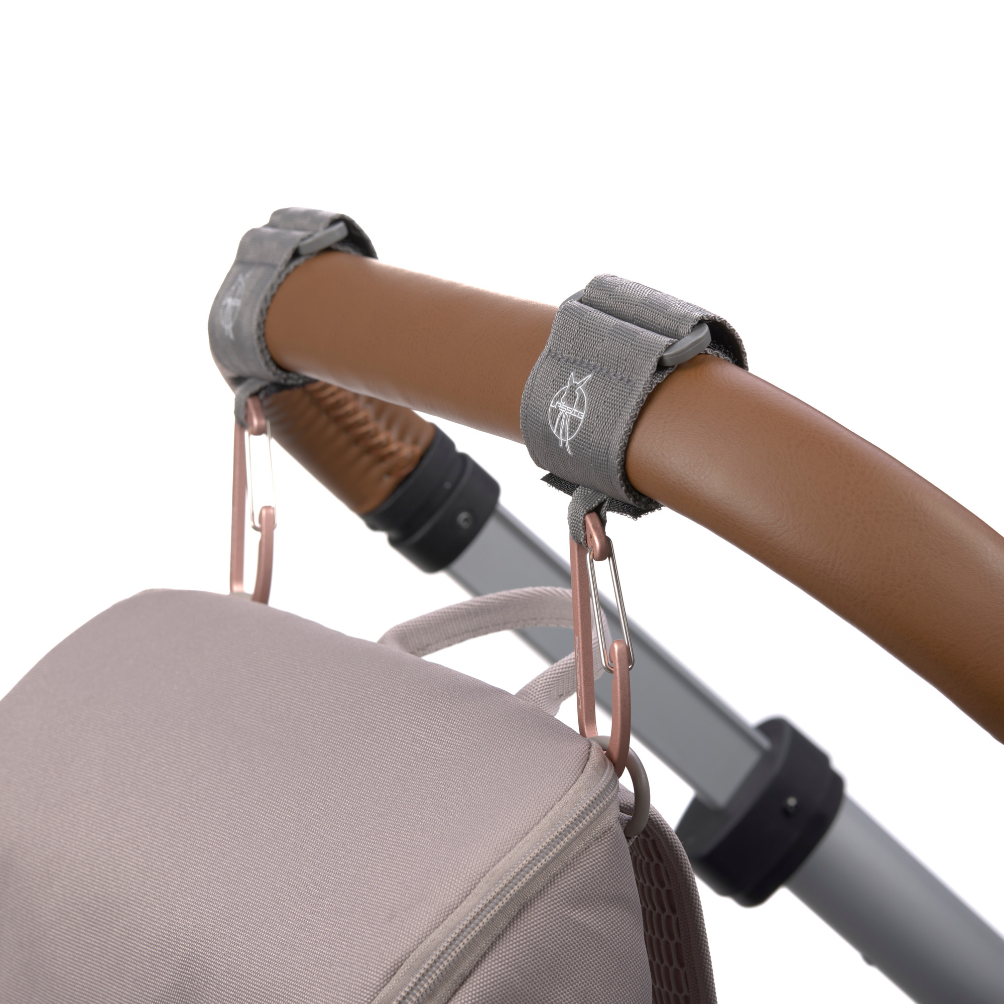 Lässig CAS Stroller Hooks with Carabiner 2 pack grey - 11