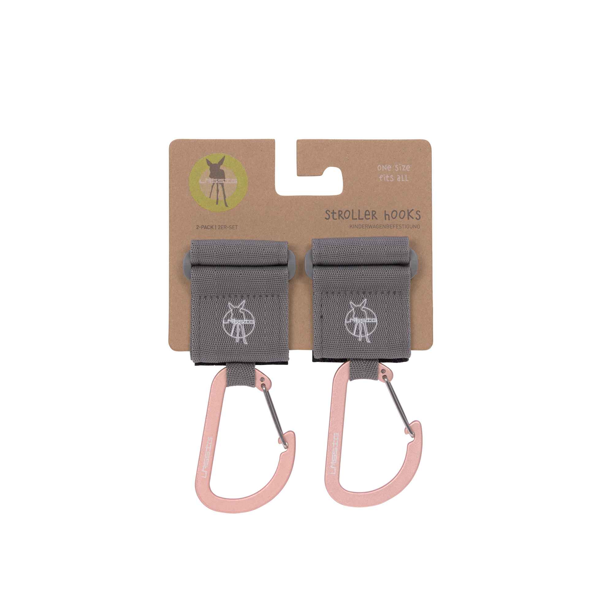 Lässig CAS Stroller Hooks with Carabiner 2 pack grey - 12