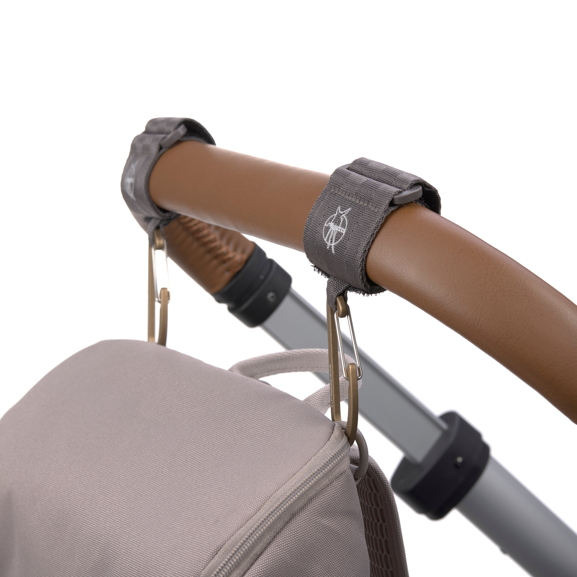 Lässig CAS Stroller Hooks with Carabiner 2 pack anthracite - 3