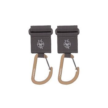 Lässig CAS Stroller Hooks with Carabiner 2 pack anthracite