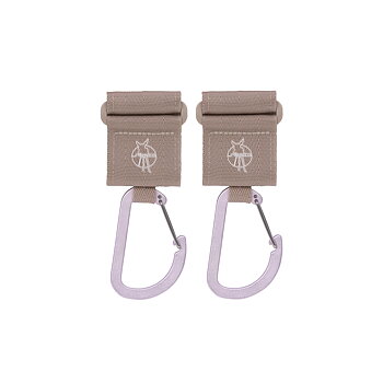 Lässig CAS Stroller Hooks with Carabiner 2 pack beige