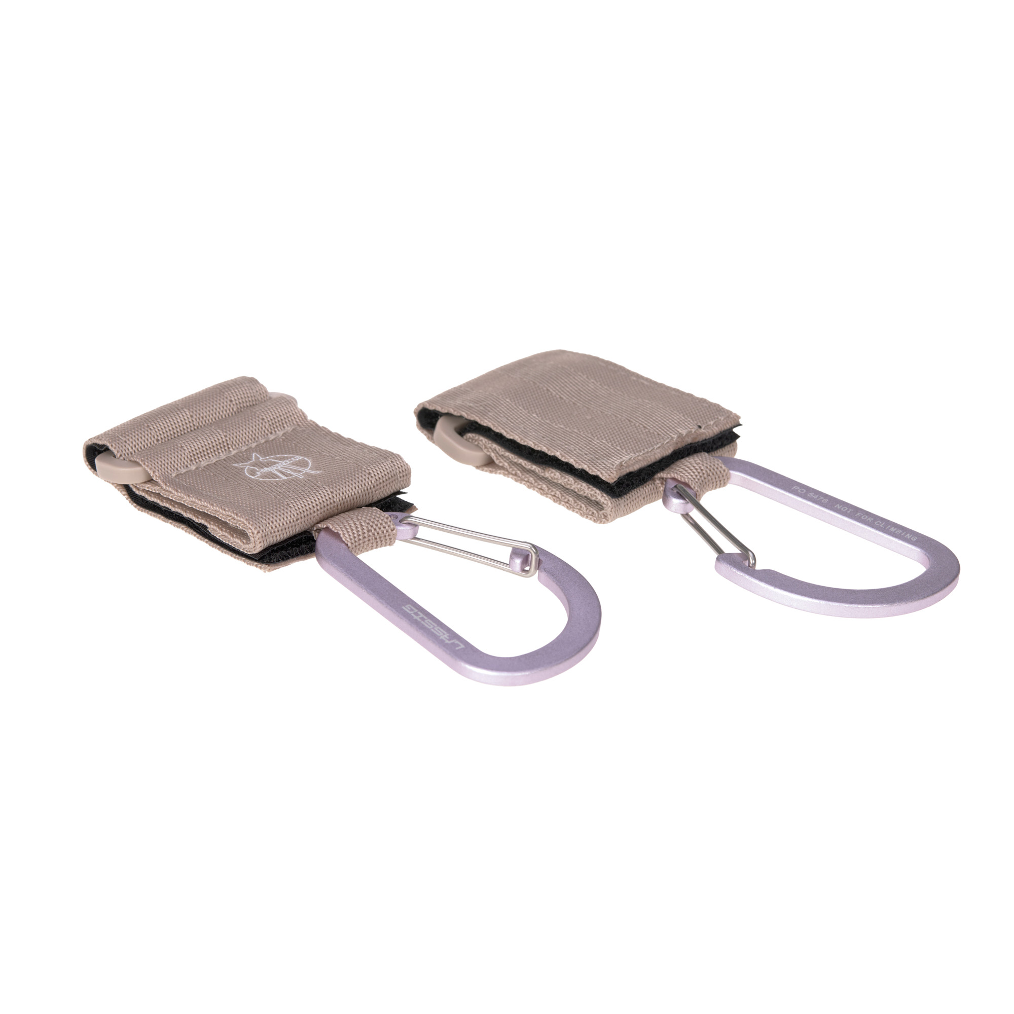 Lässig CAS Stroller Hooks with Carabiner 2 pack beige - 2